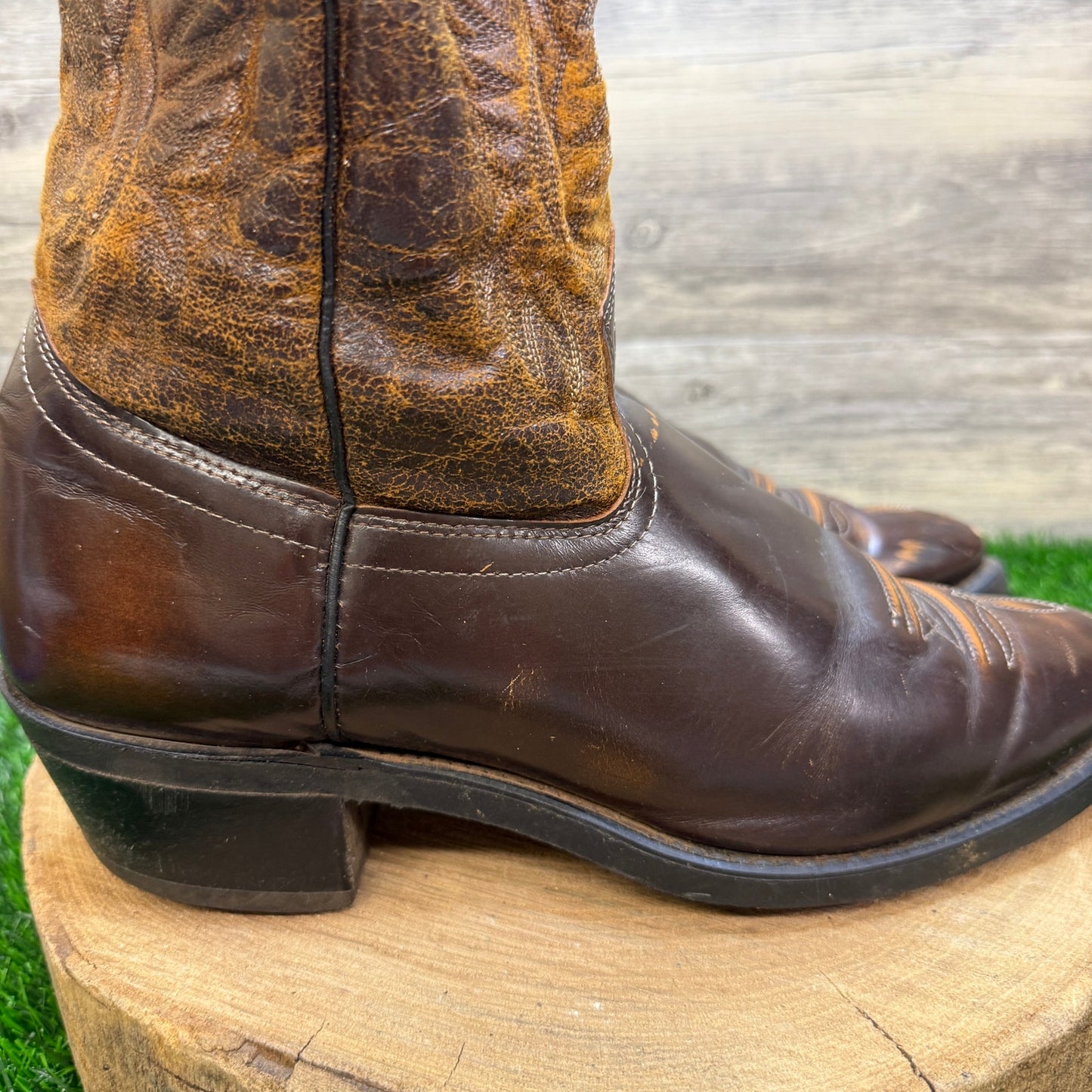 Texas Men - Size 11D - Vintage Brown Western Cowboy Boots Style 3459