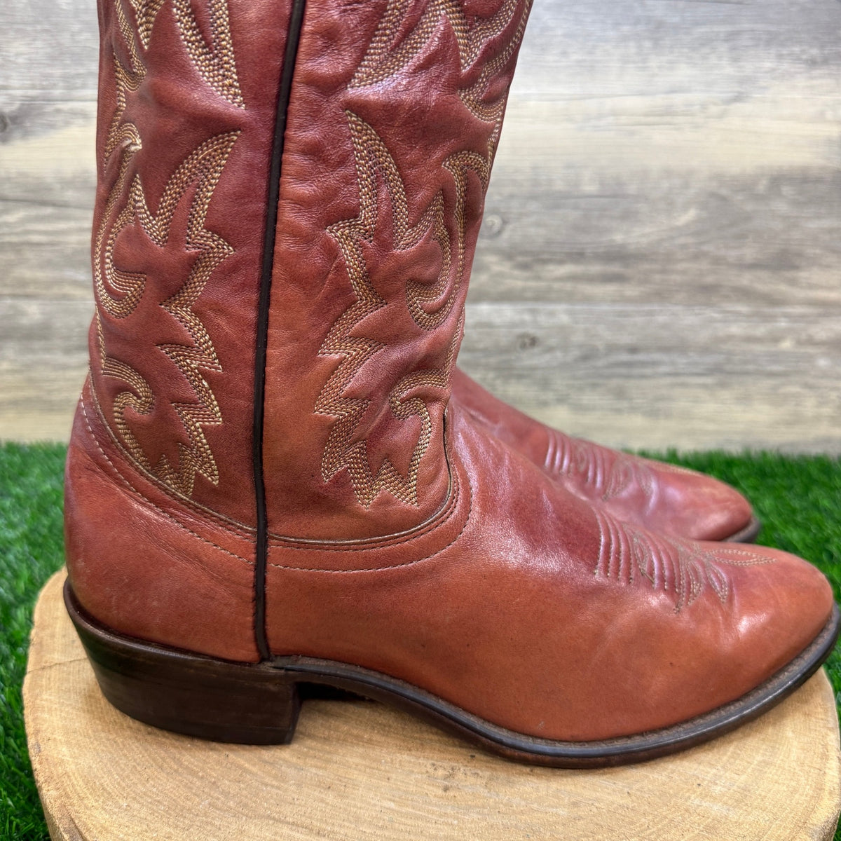 J. Chisholm Men - Size 9.5D - Vintage Copper Western Cowboy Boots Style 96057