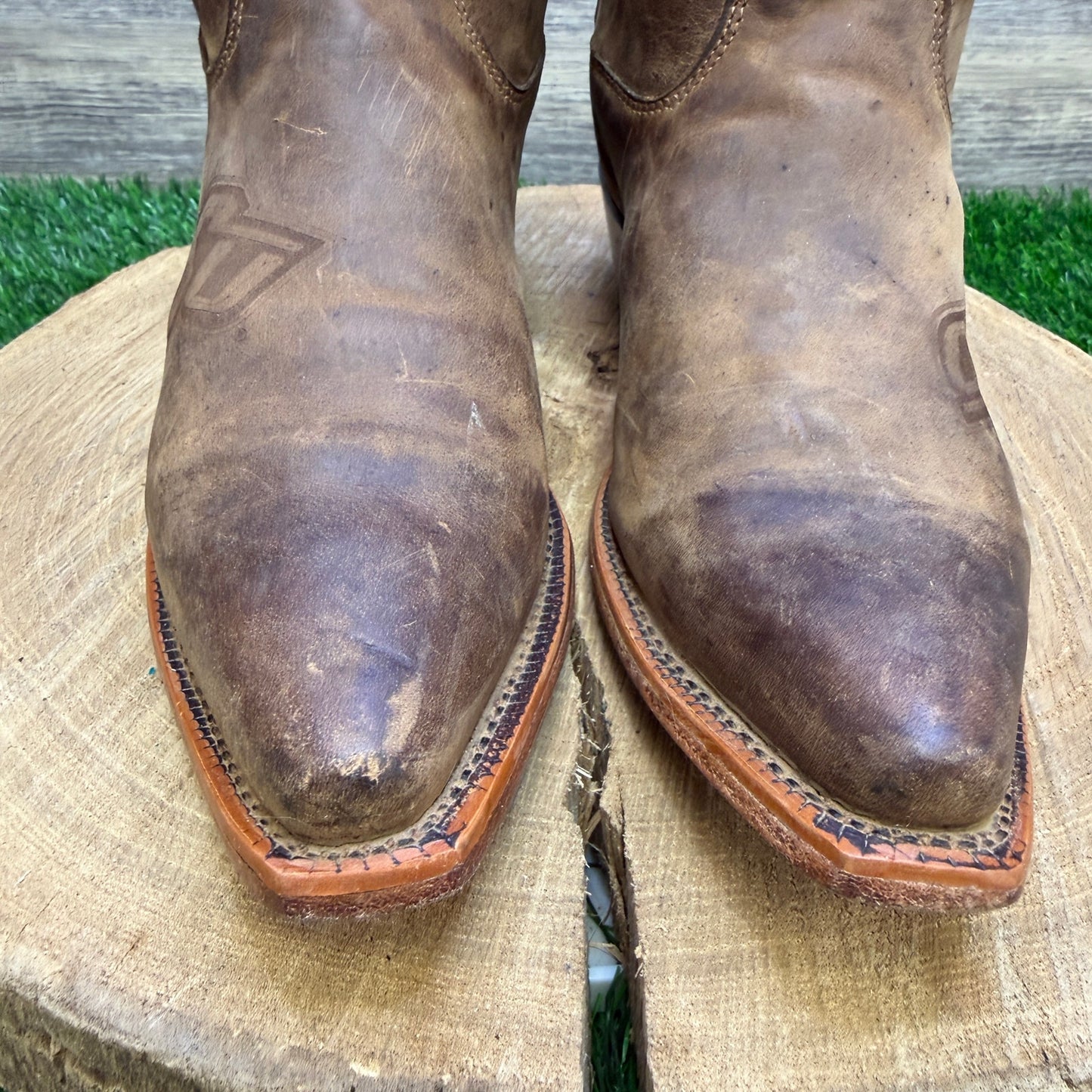 Nocona Women - Size 7B - Brown Oklahoma State University Snip Toe Cowboy Boots