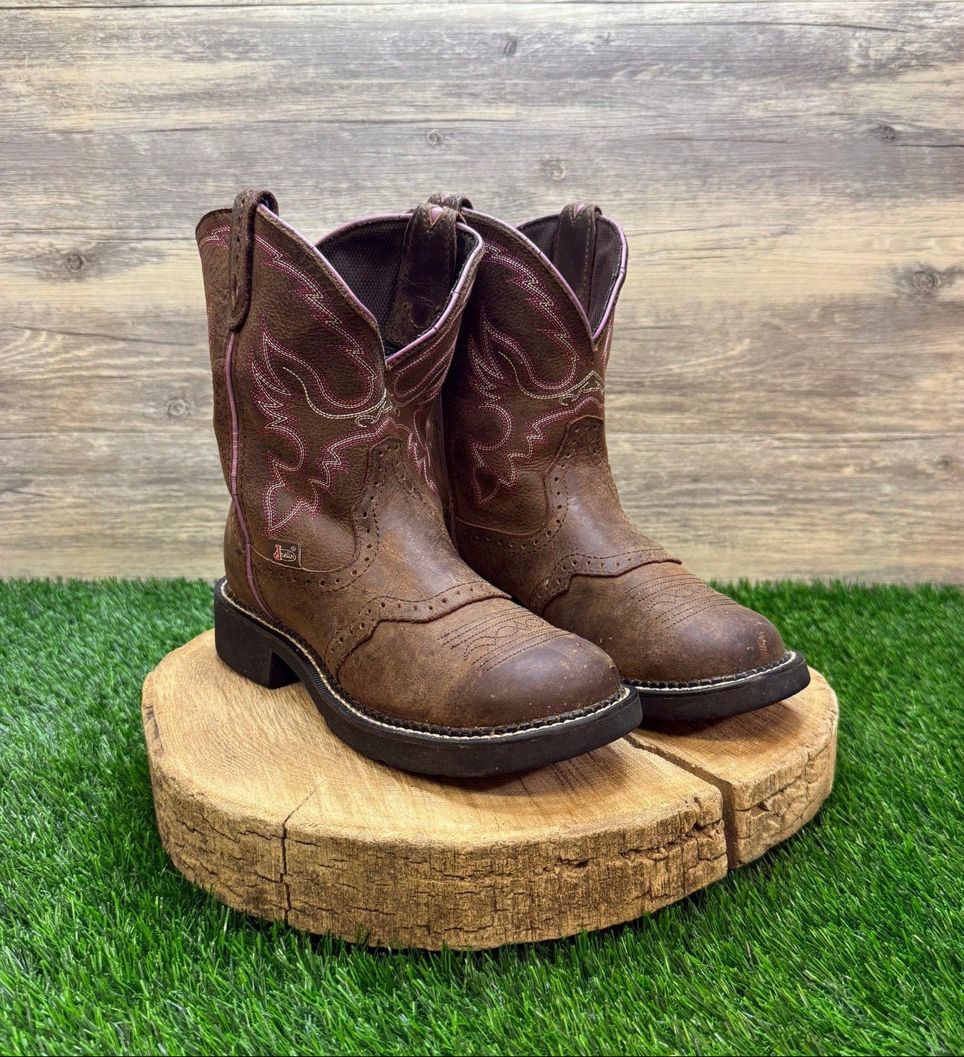 Justin Gypsy Women - Size 7.5B - Brown/Pink Cowboy Boots Style L9903
