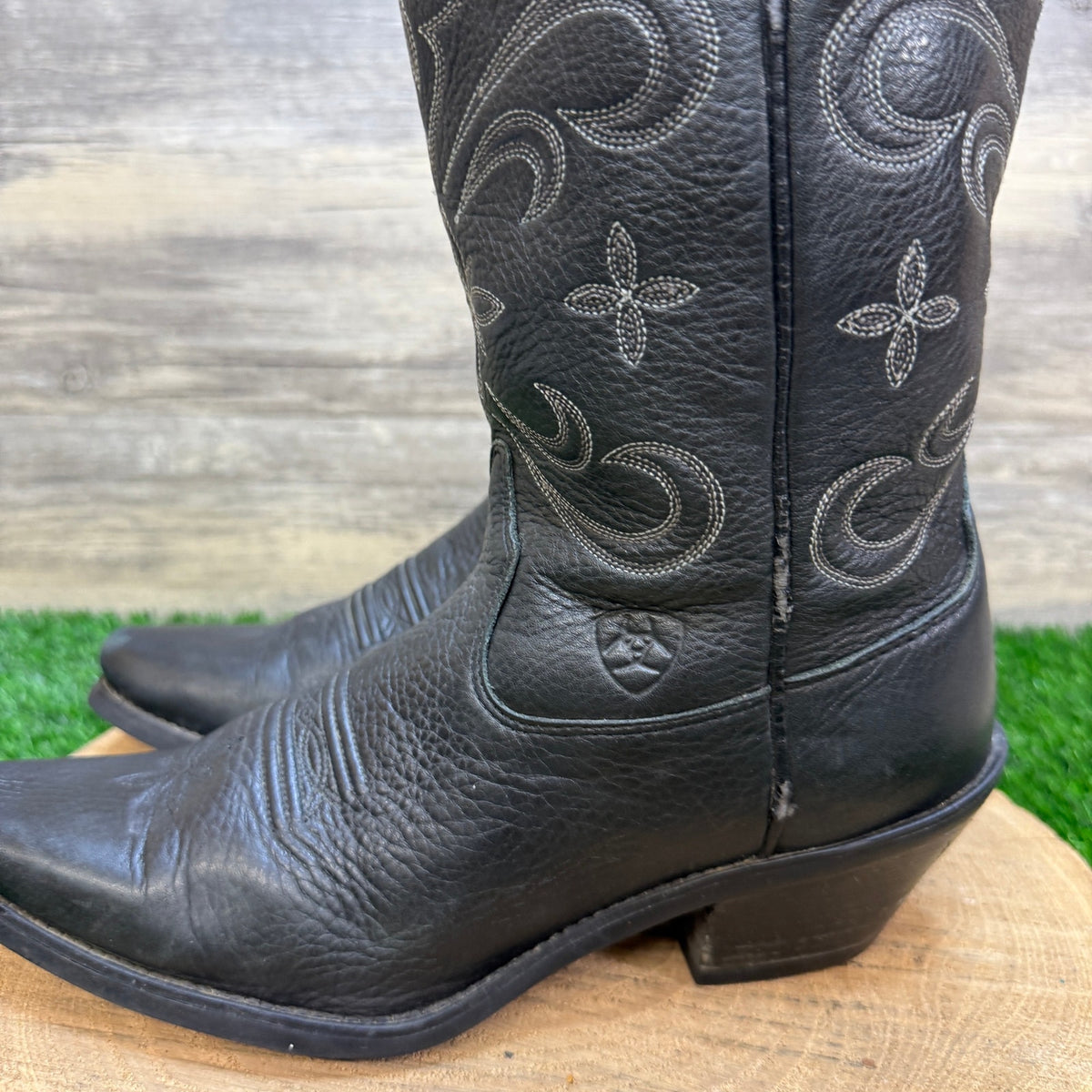 Ariat Women - Size 8.5B - Black Deertan Cowboy Boots Style 13670