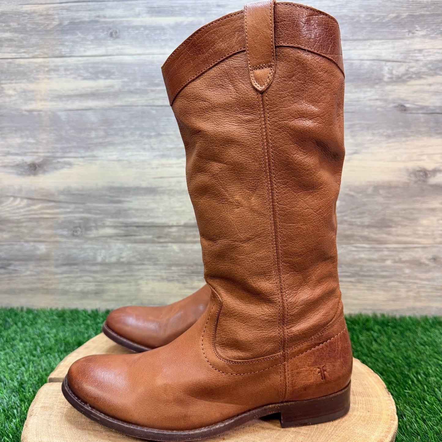 Frye Women - Size 7.5B - Cognac Melissa Pull On Cowboy Boots 3475456