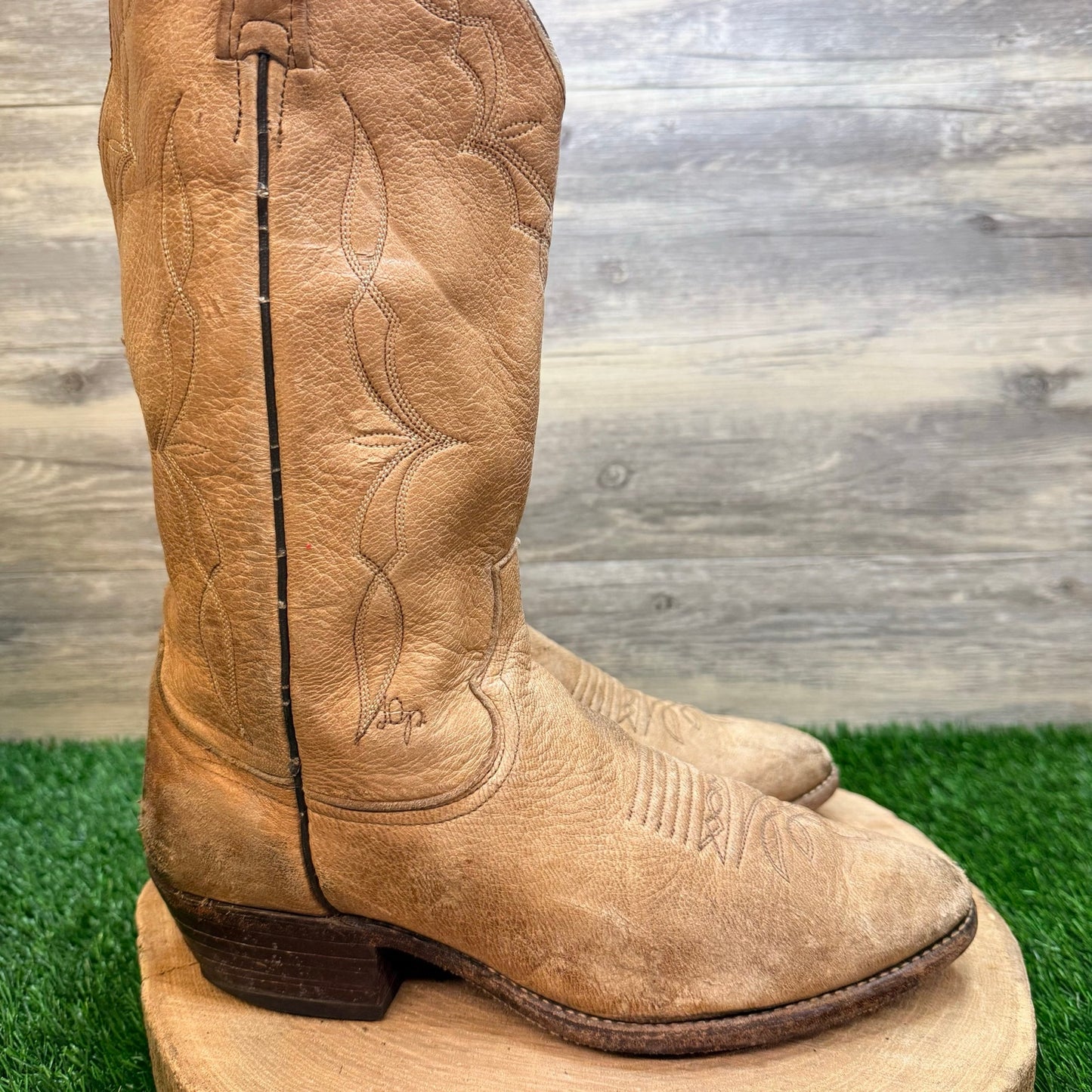 Dan Post Men - Size 9.5D - Vintage Tan Western Cowboy Boots 6557