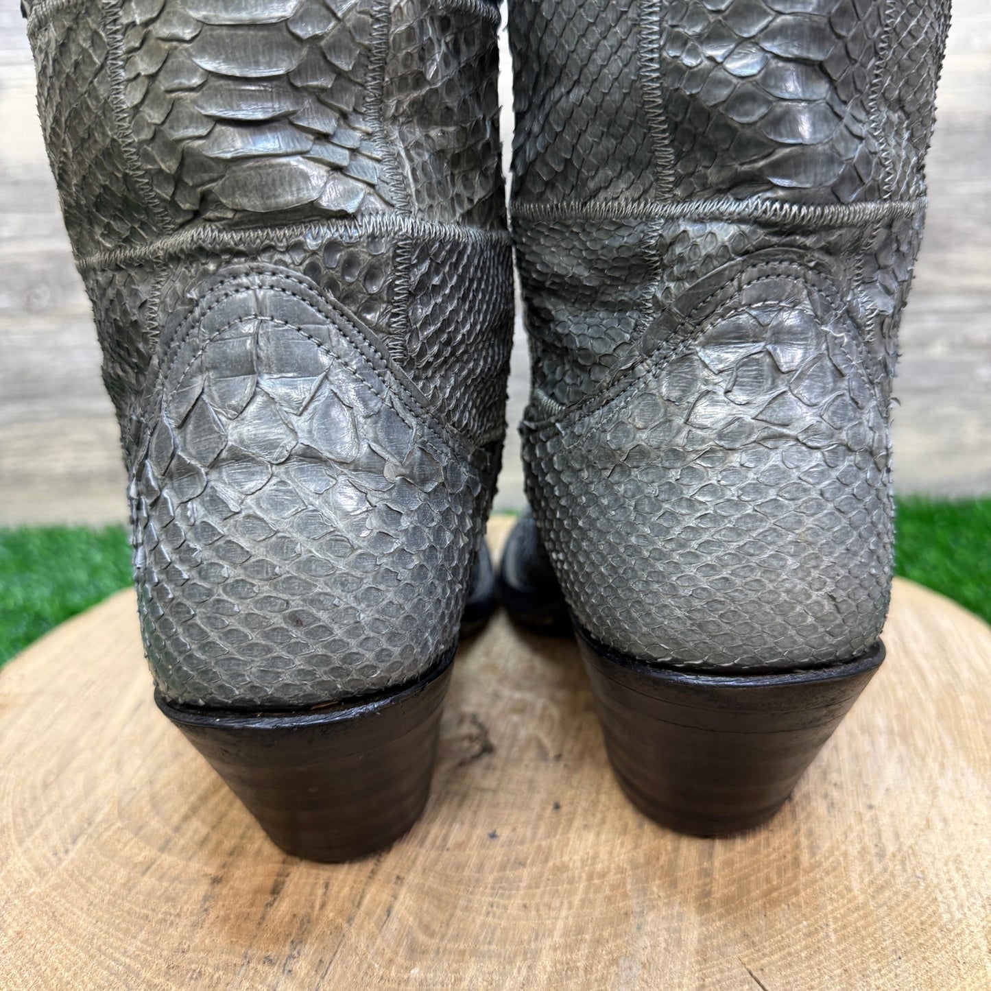 Nocona Men/Women - Size 6/7 - Vintage Gray Snakeskin Cowboy Boots E7599