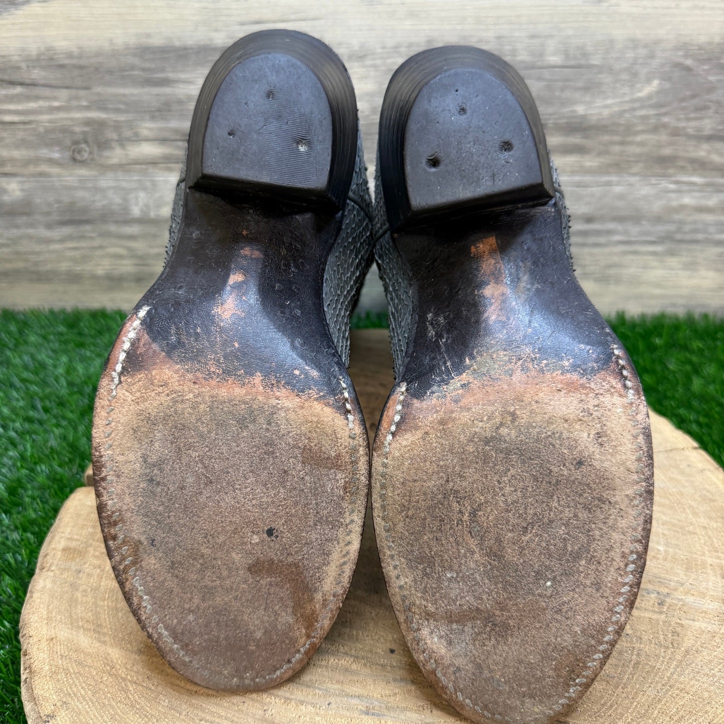 Nocona Men/Women - Size 6/7 - Vintage Gray Snakeskin Cowboy Boots E7599