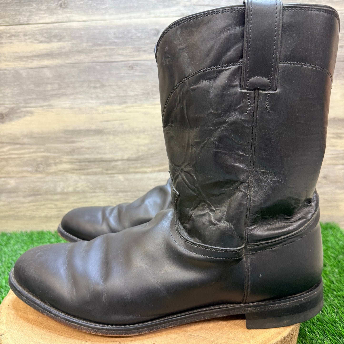 Justin Women - Size 14EE - Black Roper Western Cowboy Boots 3133