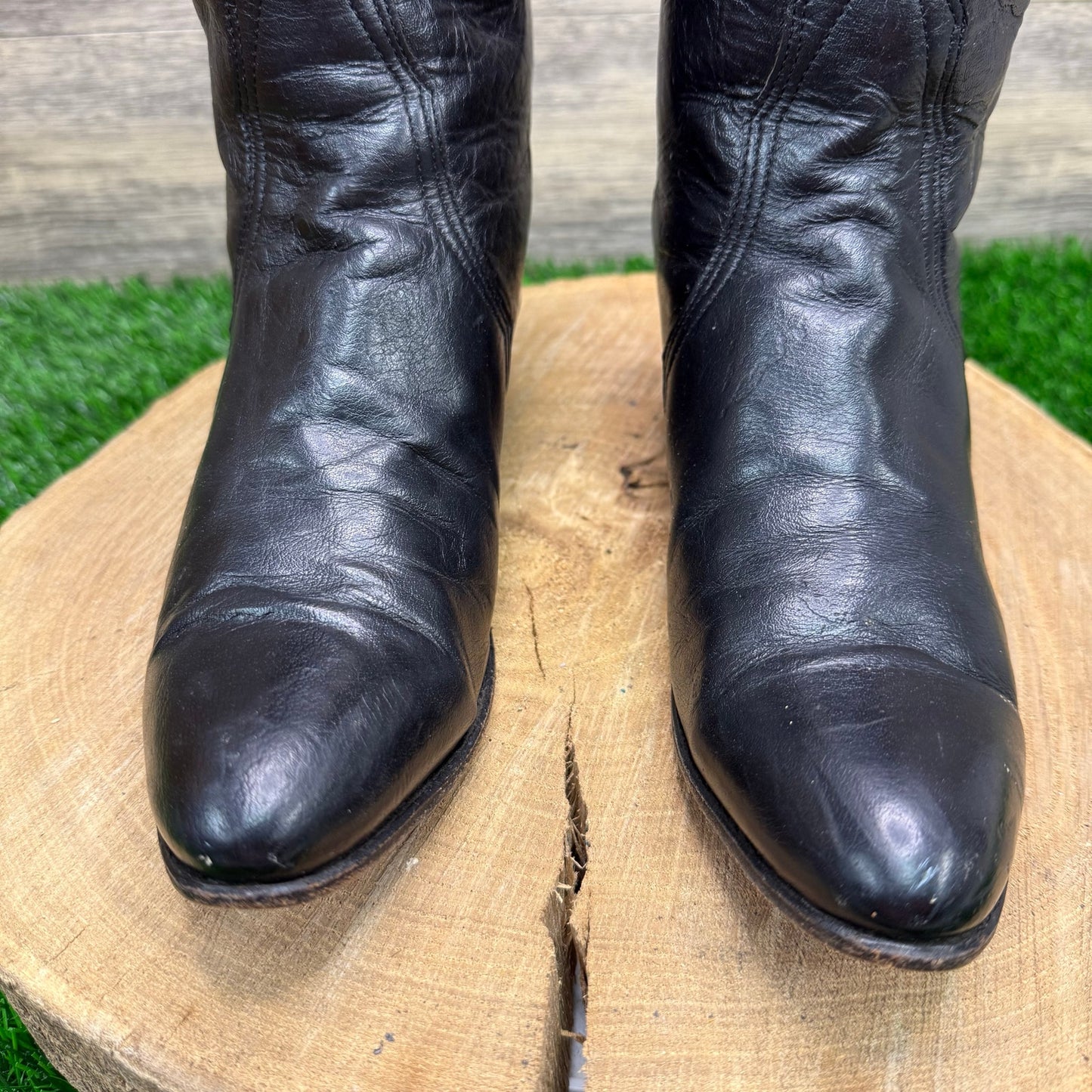 Unknown Women - Size 6 - Vintage Black Cutout Cowboy Boots 2175