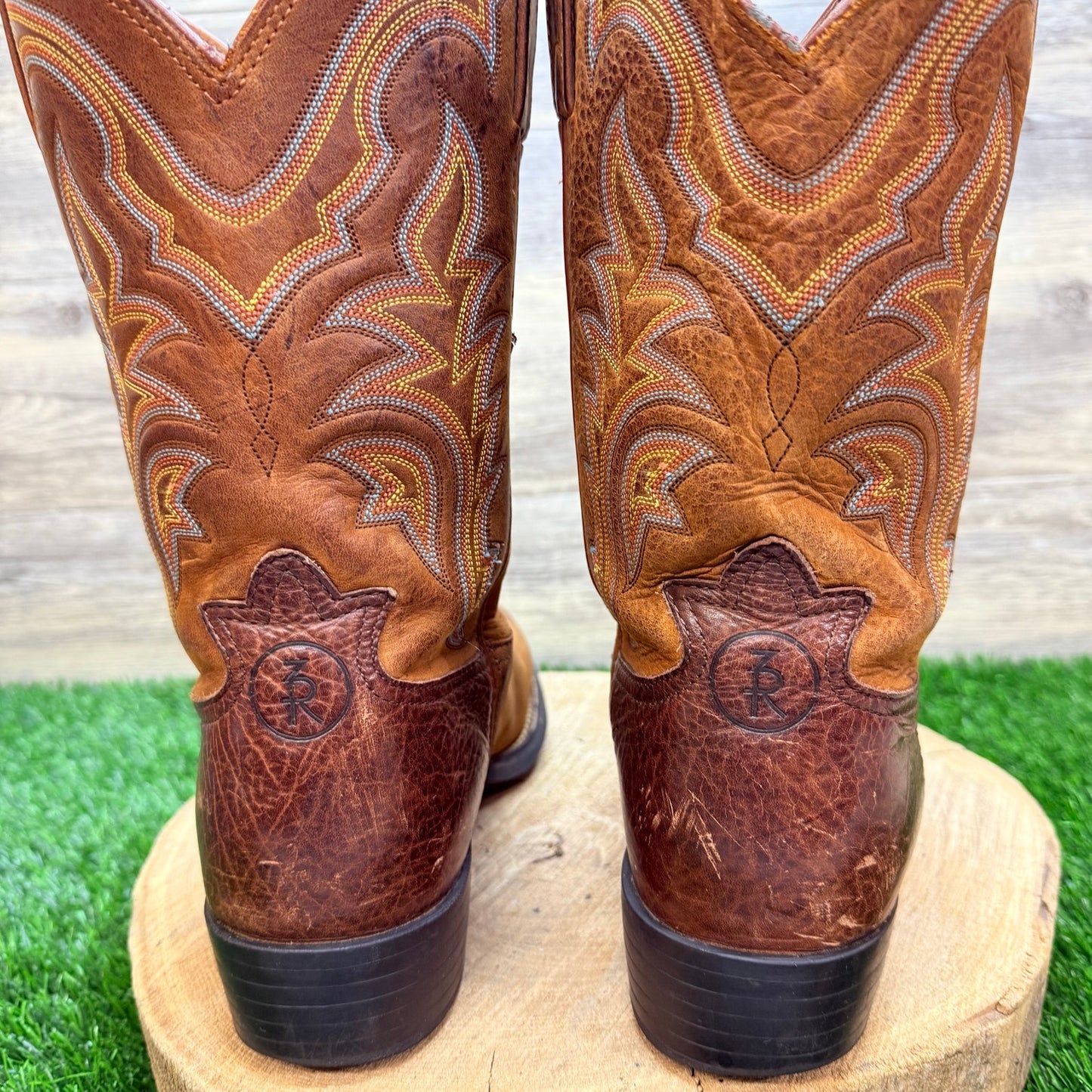 Tony Lama Men - Size 9.5EE - Brown Roper Style Western Cowboy Boots RR1100