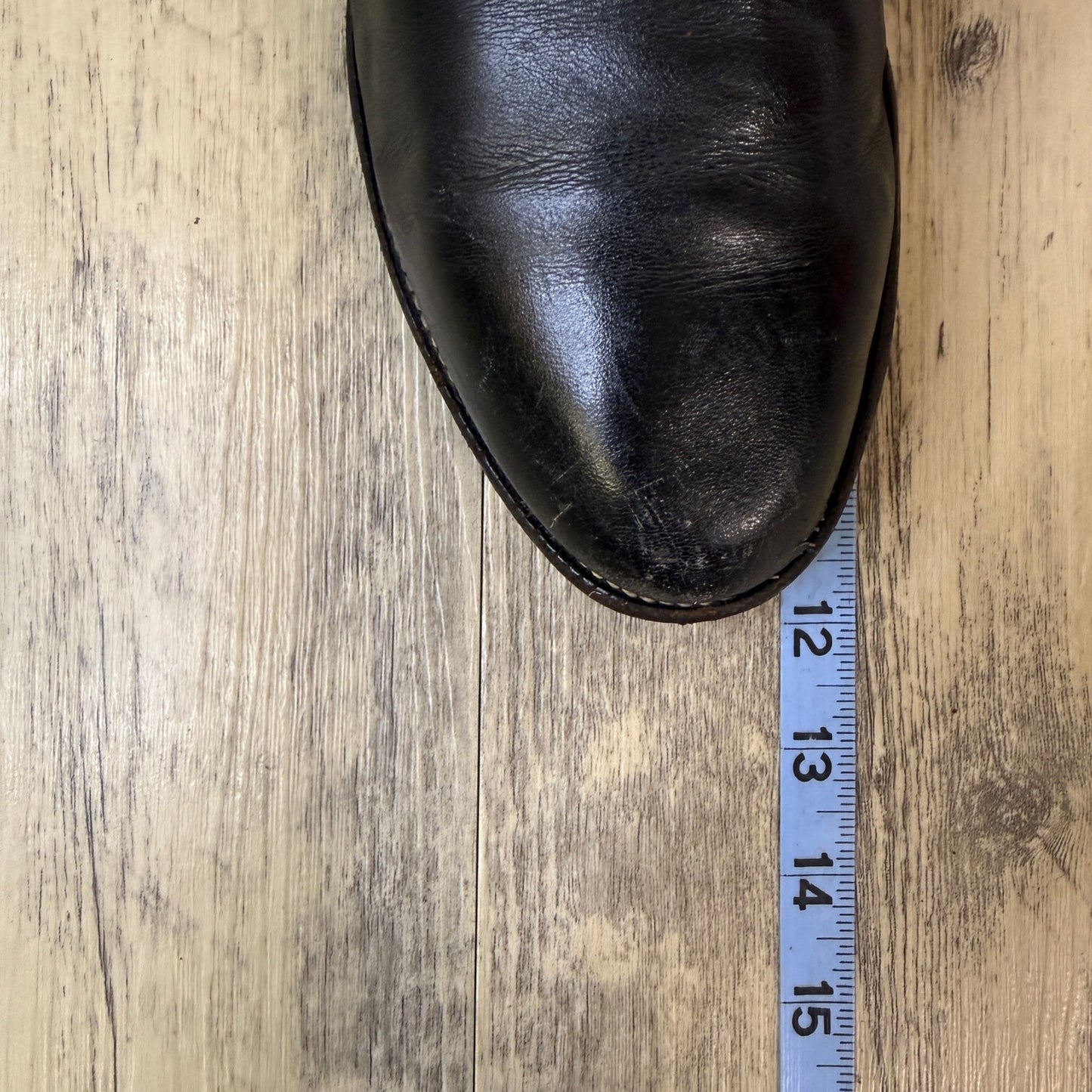 Justin Men - Size 9.5D - Vintage Black Roper Western Cowboy Boots Style 3133