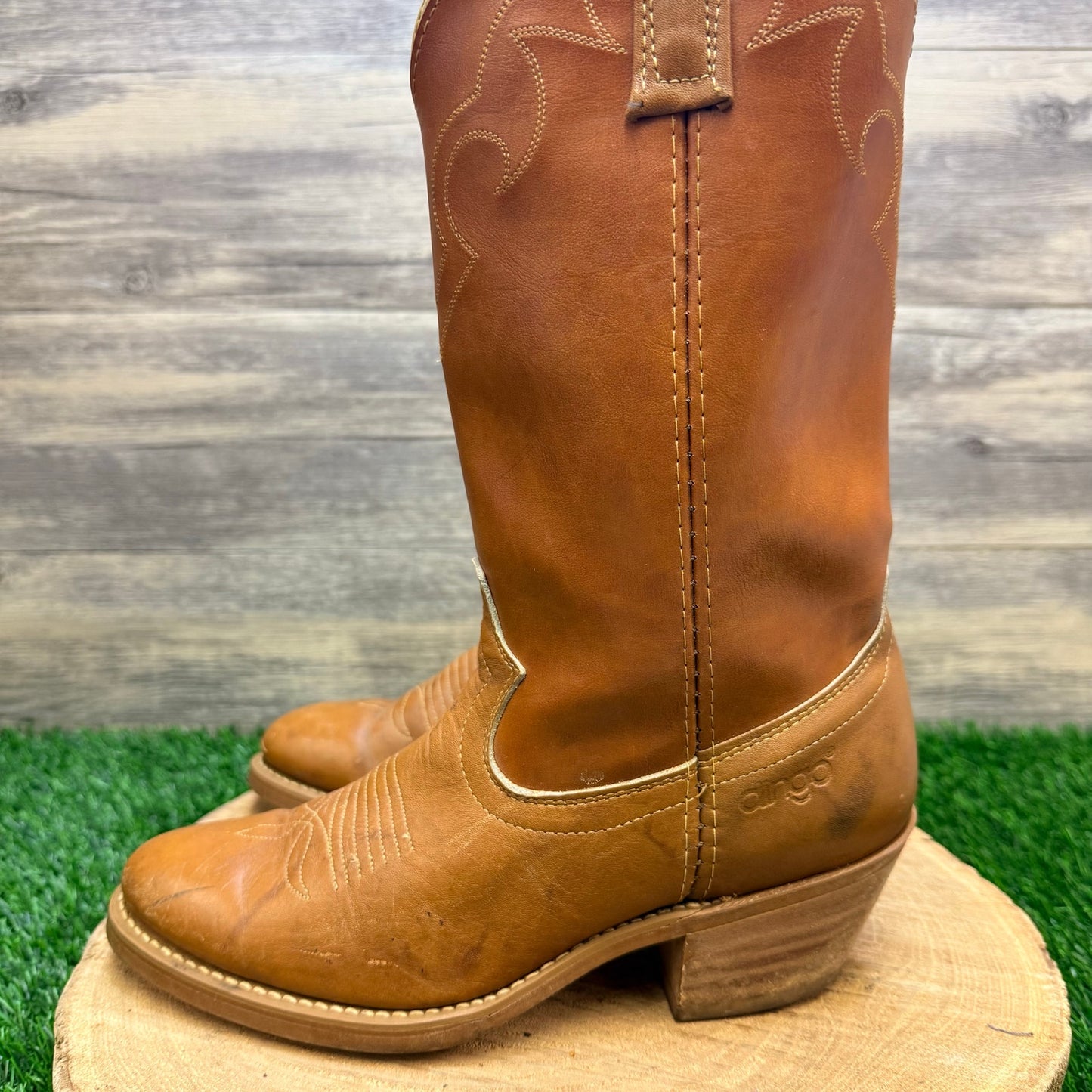 Acme Men - Size 7.5D - Tan Dingo Cowboy Boots 5907