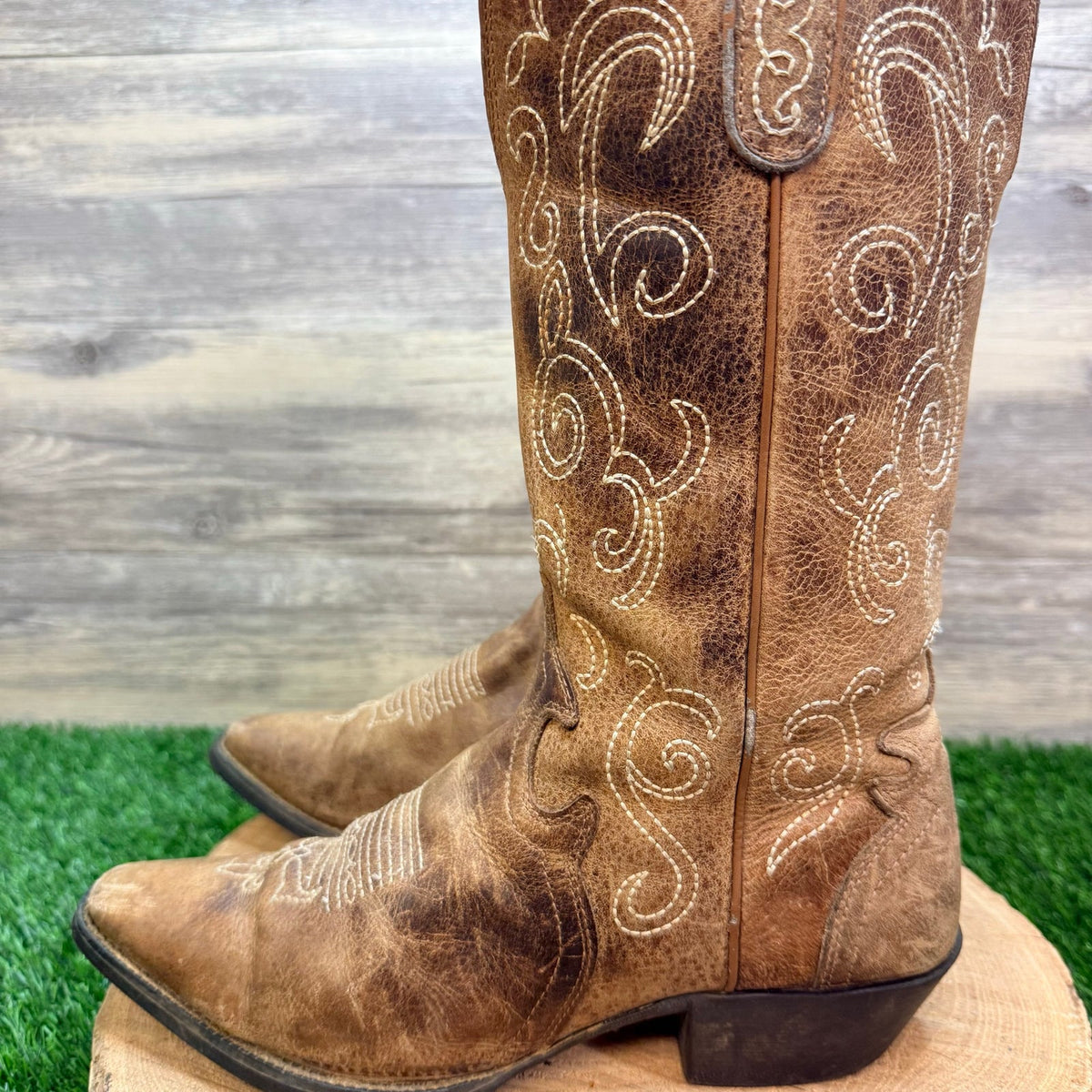 Justin Women - Size 8.5B - Brown Puma Western Cowboy Boots L2703