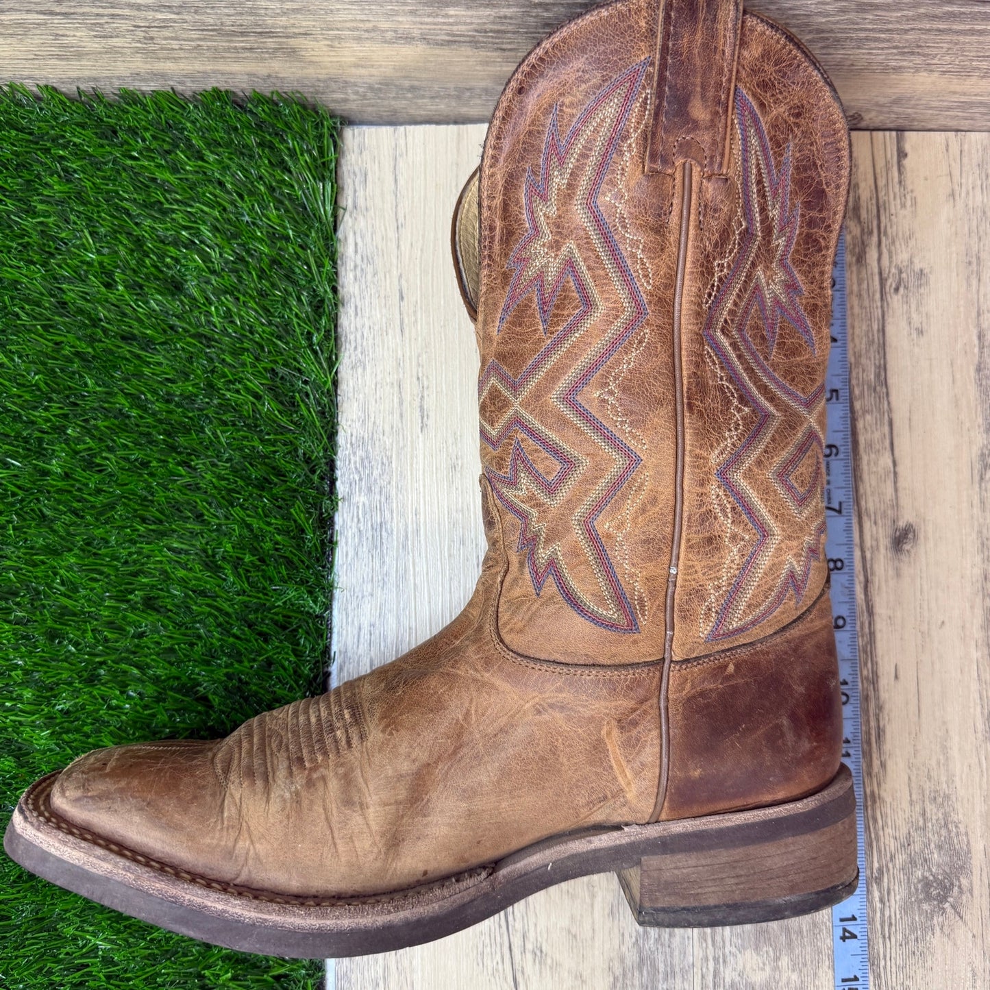 Nocona Men - Size 9D - Tan Square Toe Western Cowboy Boots Style MD5220