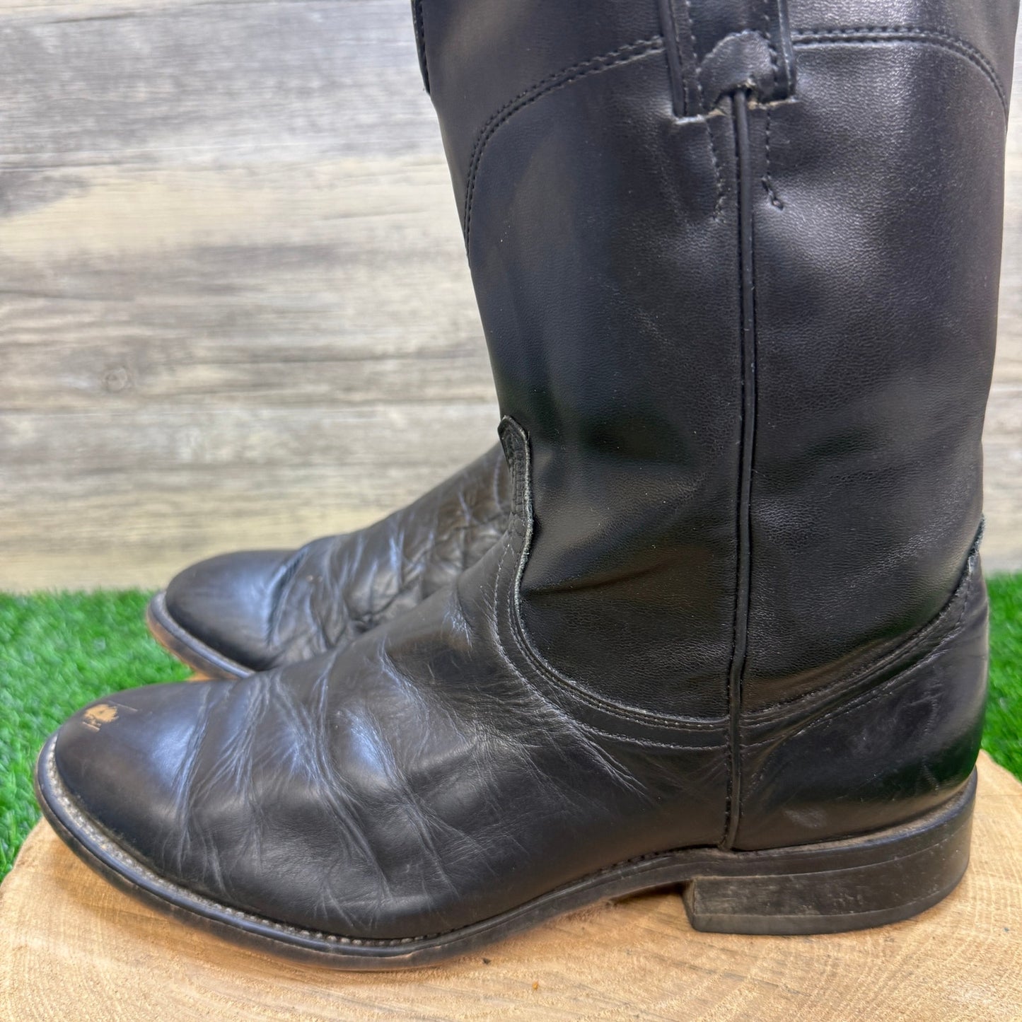 Laredo Men - Size 9.5EE - Vintage Black Roper Western Cowboy Boots Style 7902