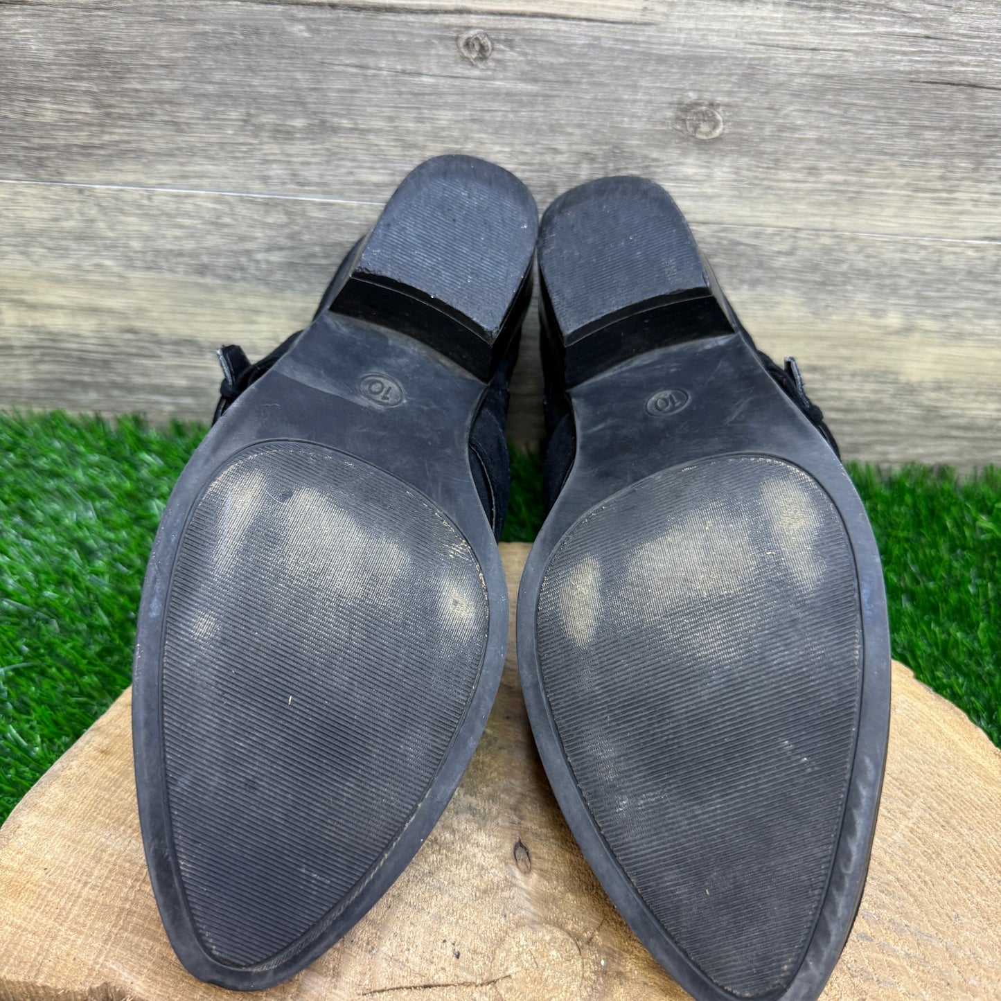 Universal Thread Women - Size 10 - Black Faux Suede Ankle Buckle Boots