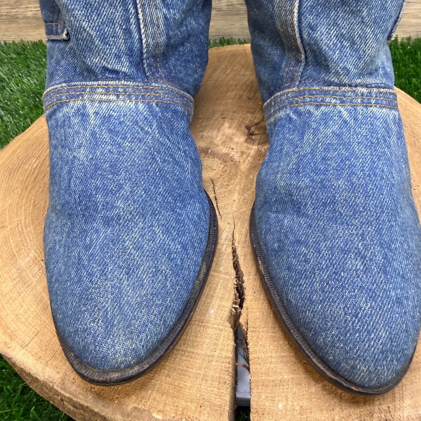 Azamra Women - Size 8M - Vintage 80s Blue Jean Israel Made Boots