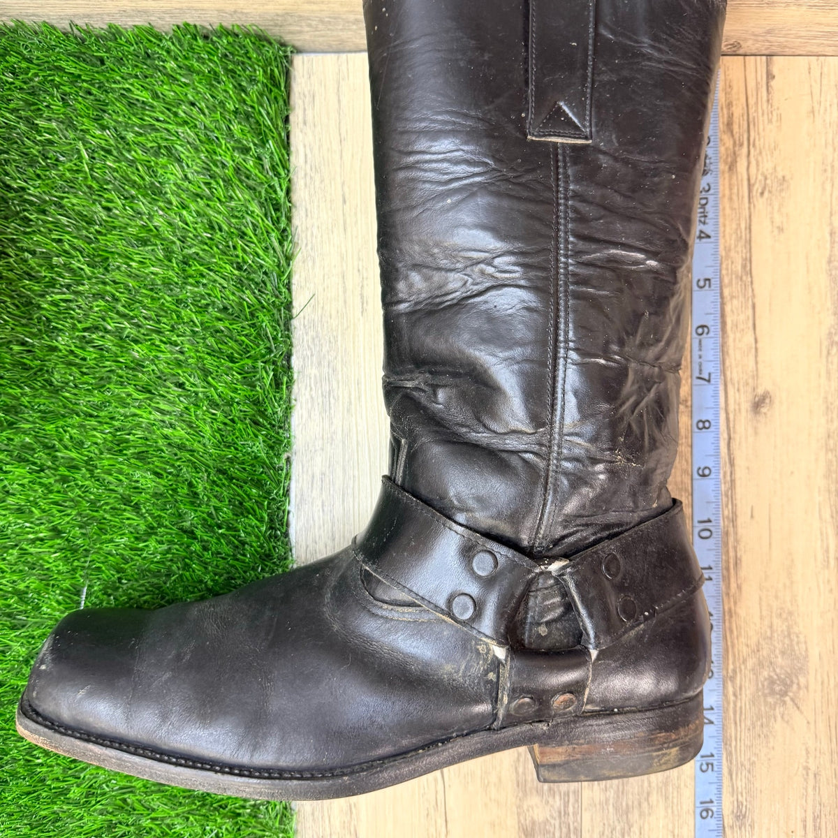 Tony Yong Men - Size 11 - Black Harness Engineer Handmade Moto Boots
