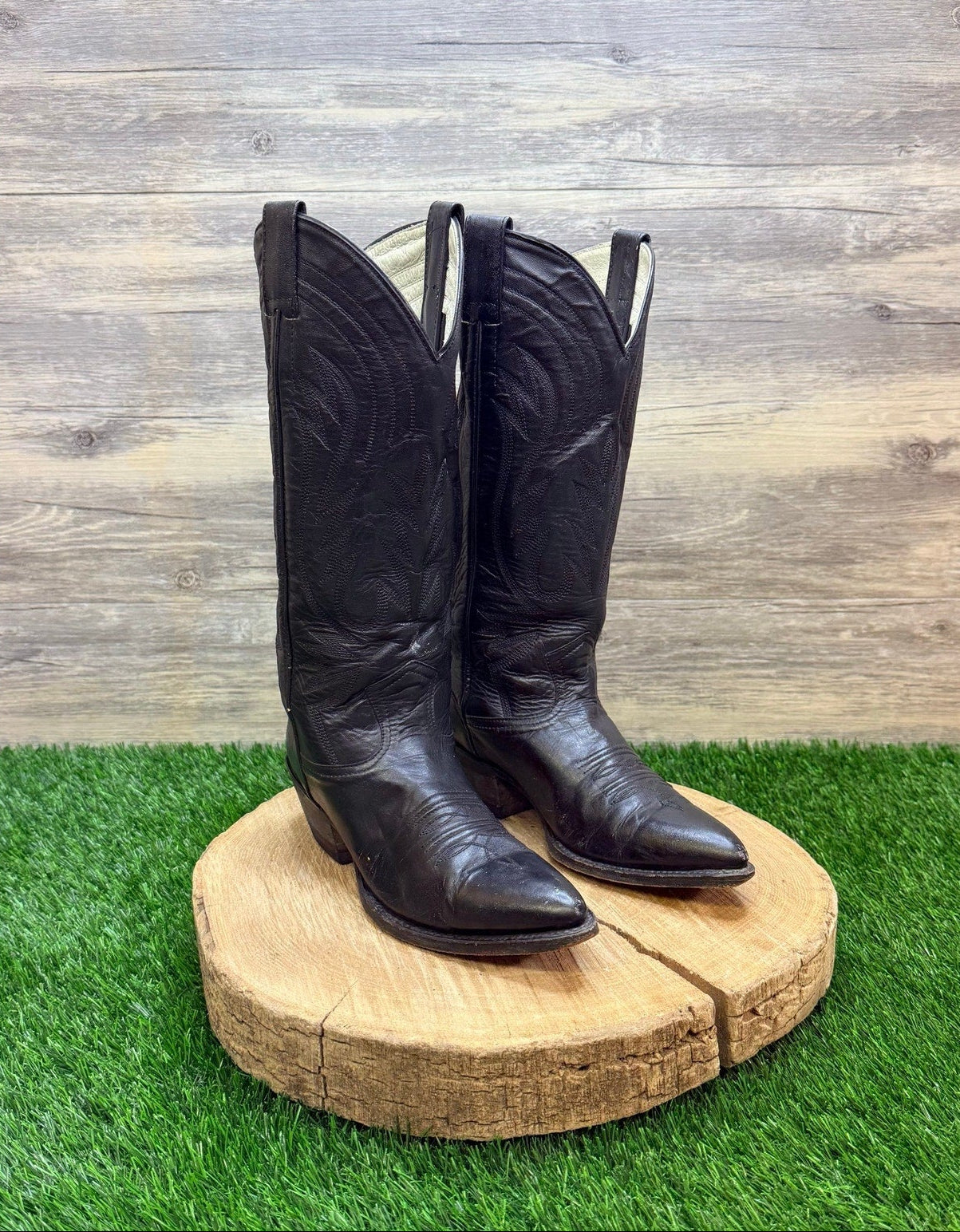 Creations by Lana Women - Size 6 - Vintage Black Western Cowboy Boots 8112