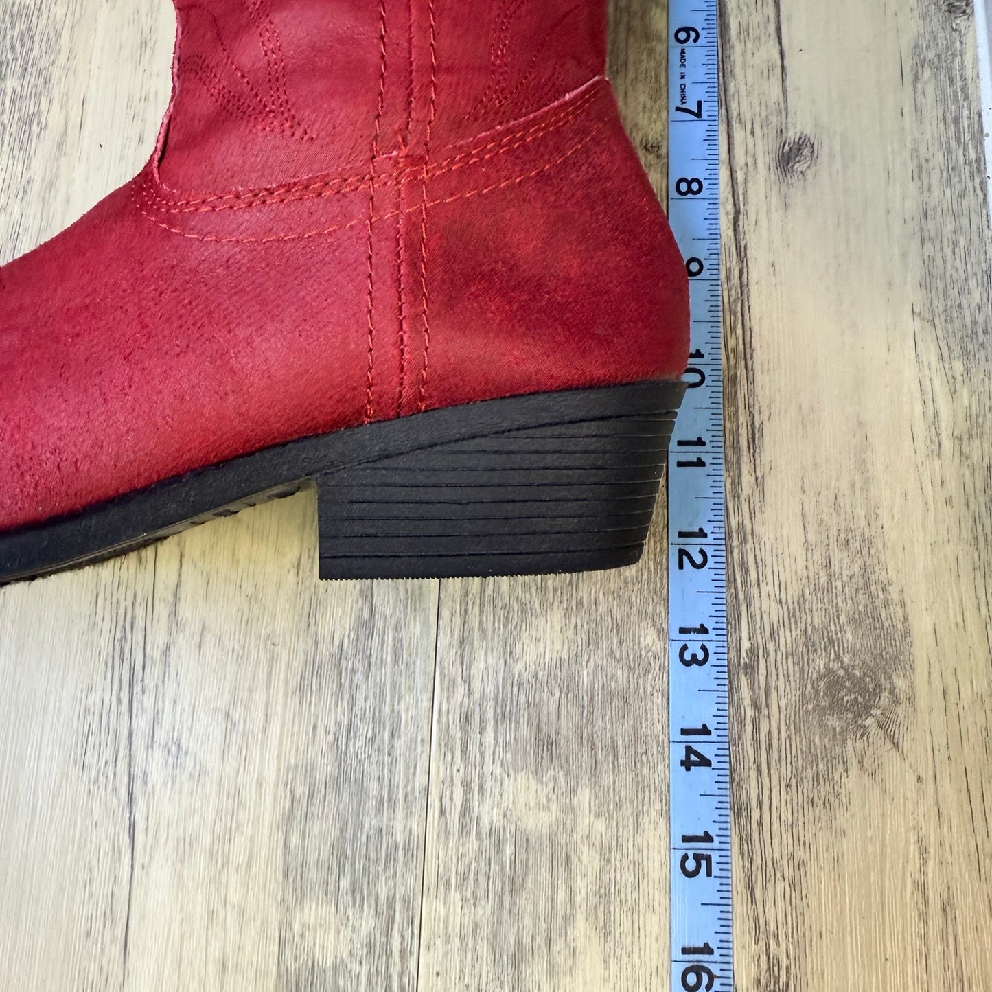 Rampage Women - Size 8M - Red Faux Soft Cowboy Boots Walden