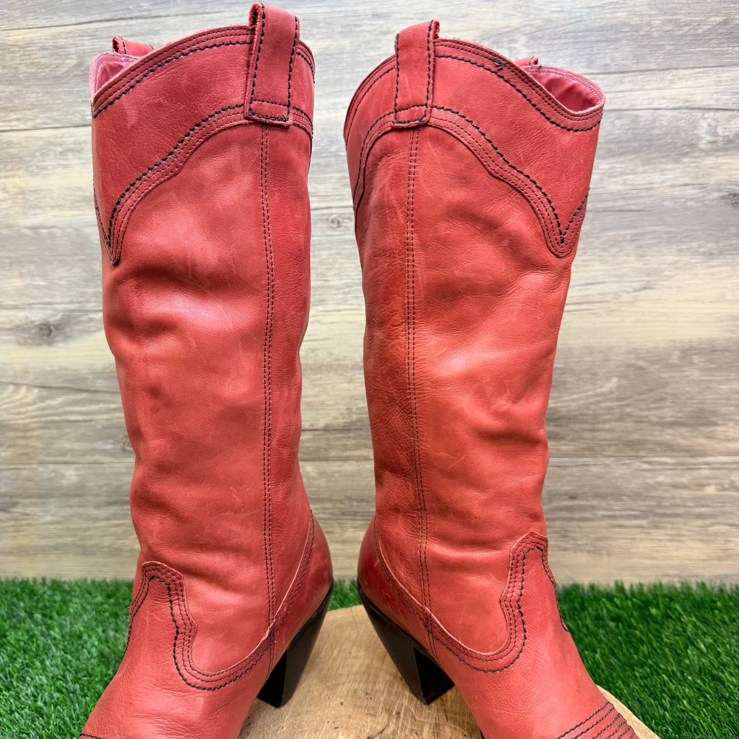 Cathy Jean Women - Size 7M - Red Soft Leather Boots