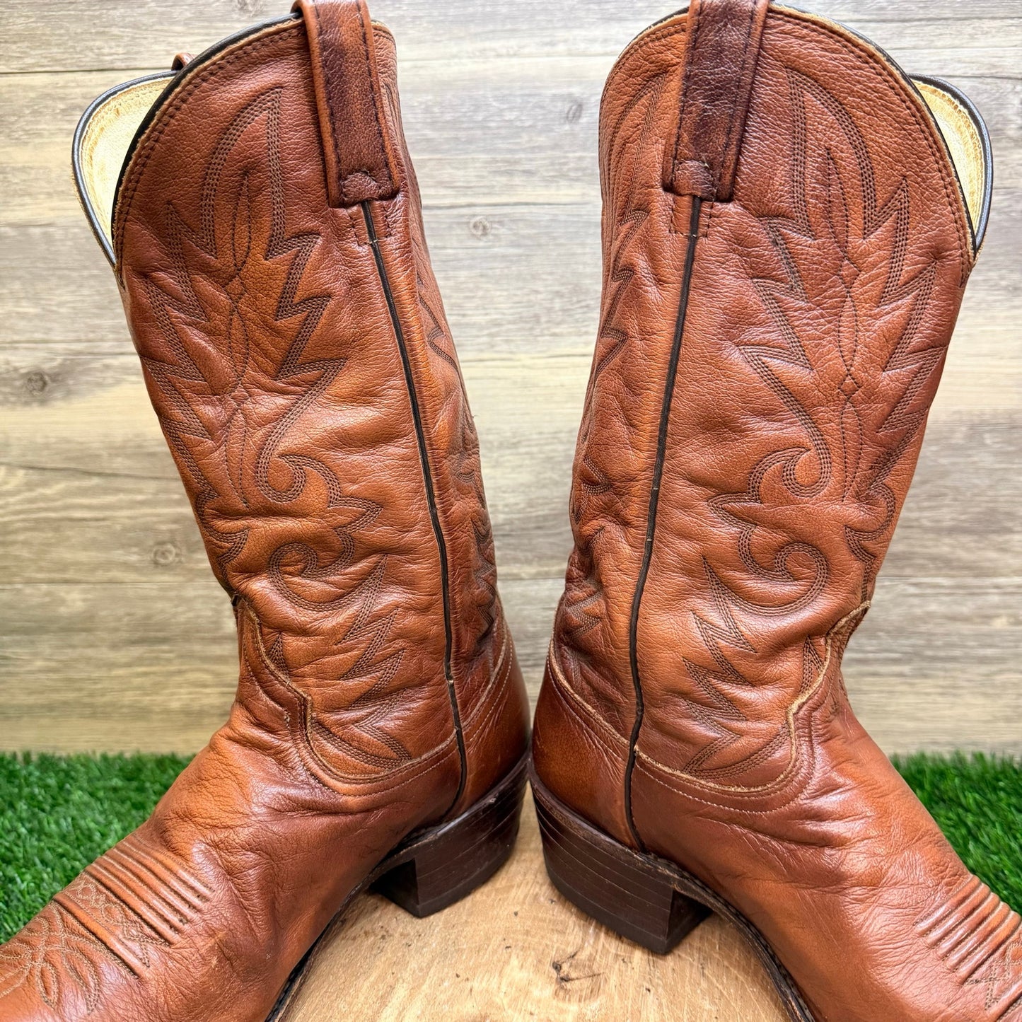 Dan Post Men - Size 10.5D - Vintage Cognac Western Cowboy Boots 111R