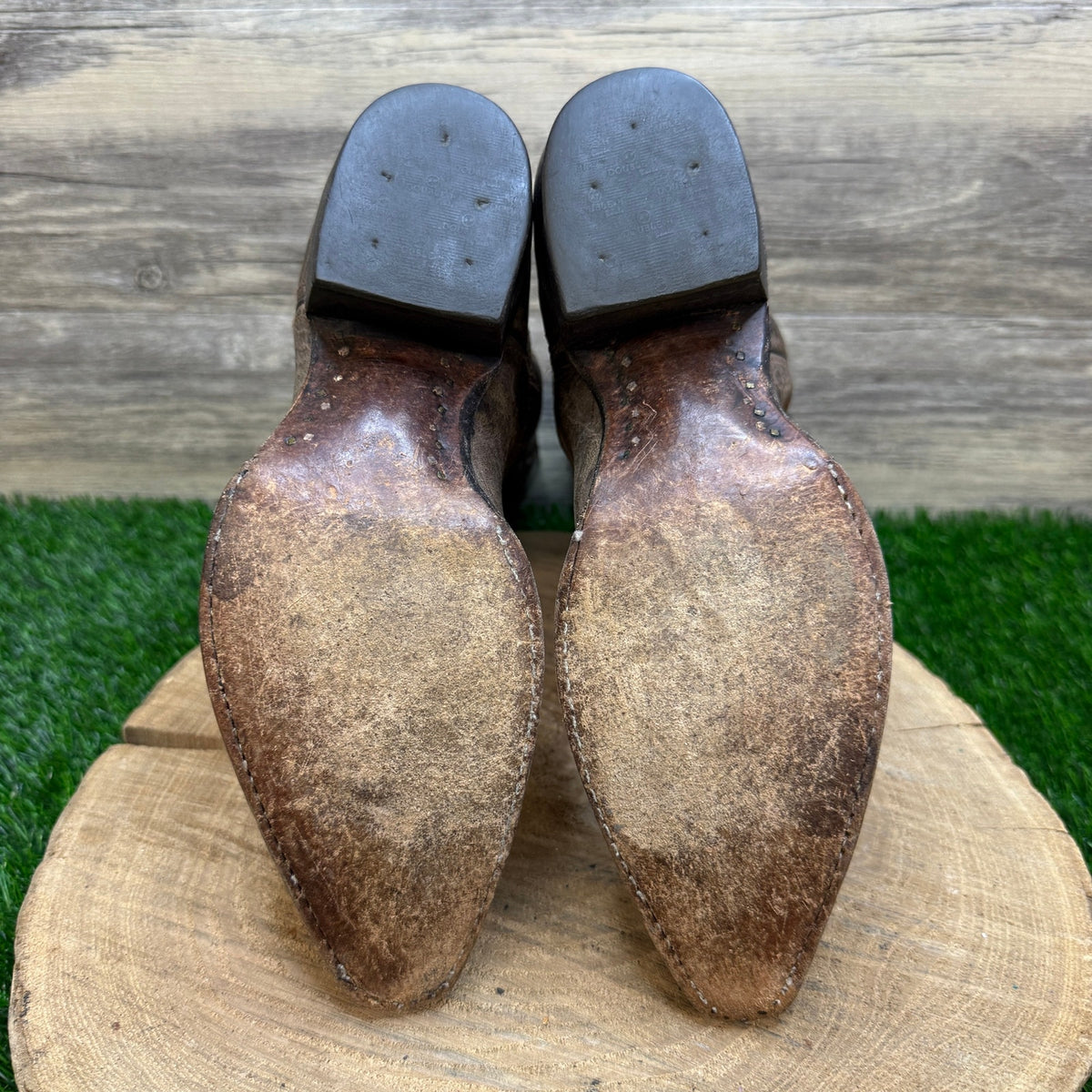 Double H Women - Size 7.5M - Distressed Taupe Snip Toe Cowboy Boots Style DH5223