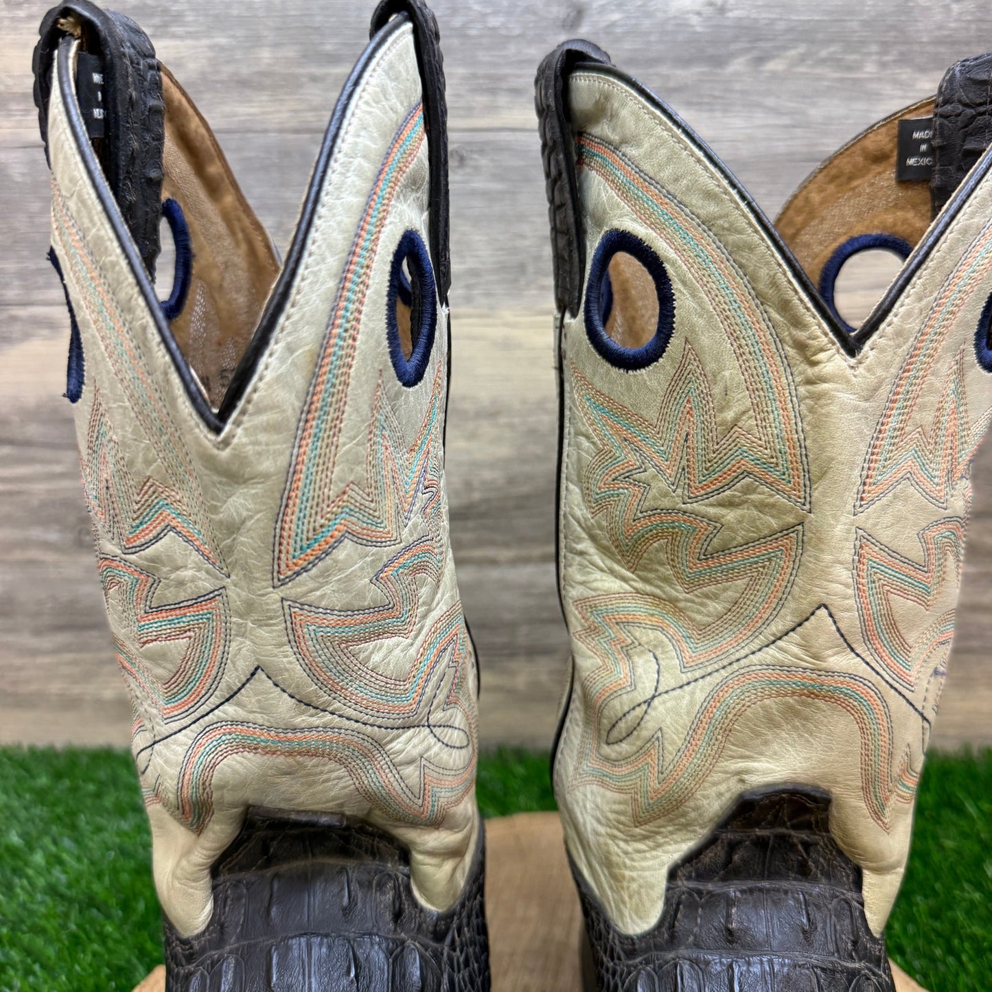 Double H Men - Size 8.5D - Black/Cream Caiman Steel Toe Work Boots DH5230