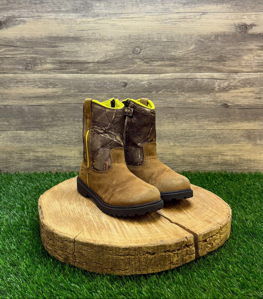 Magellan Youth - Size 12D - Tan/Camo Faux Leather Boots Style 1575