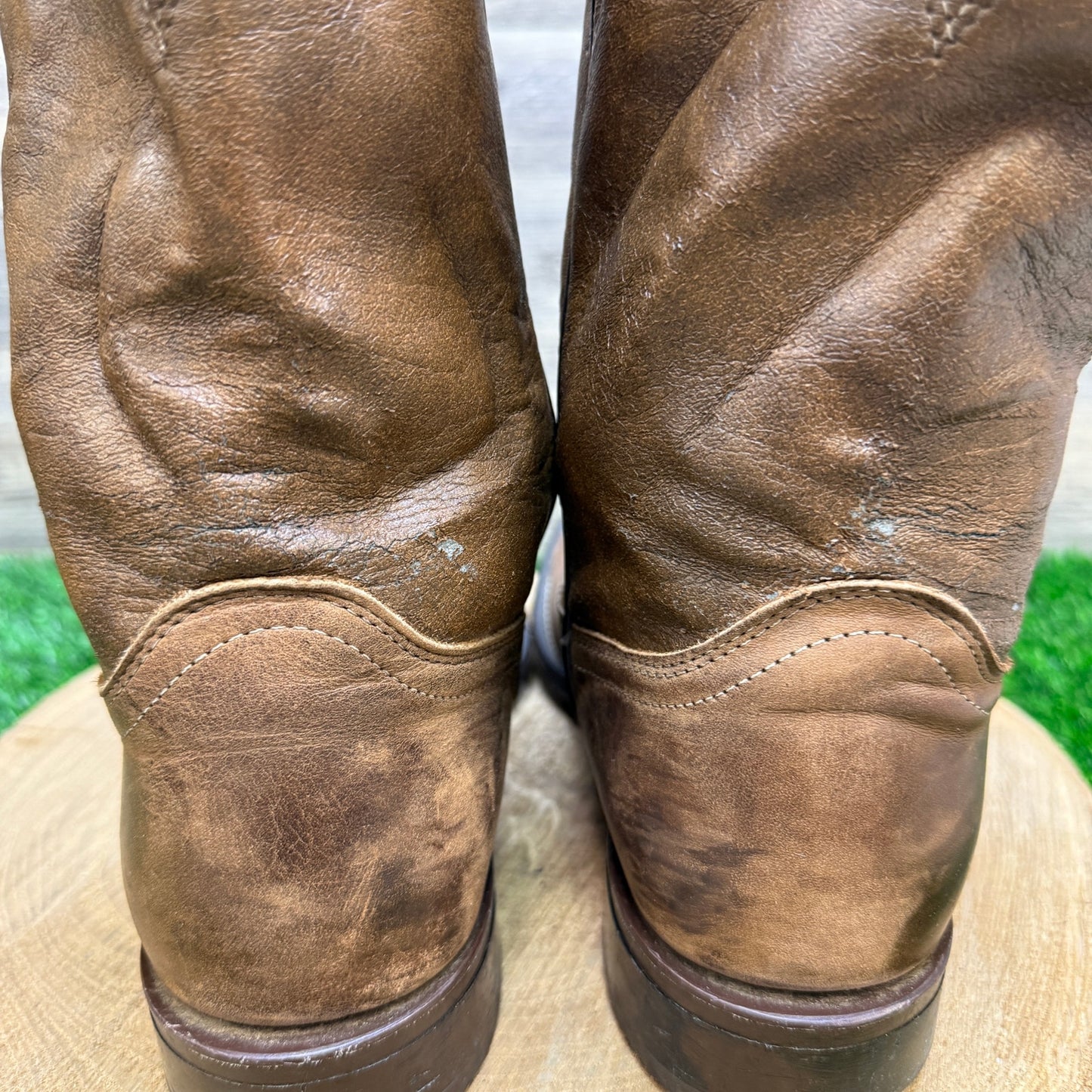 Laredo Men - Size 9.5D - Vintage Marbled Tan Roper Cowboy Boots Style 7923