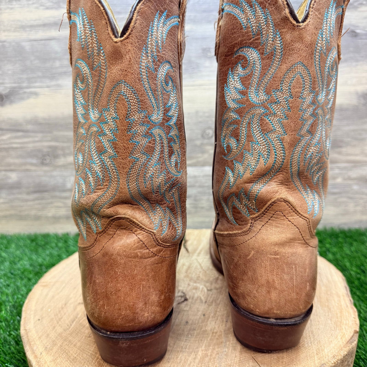Nocona Women - Size 8B - Tan Bluebonnet Square Toe Cowboy Boots L5009