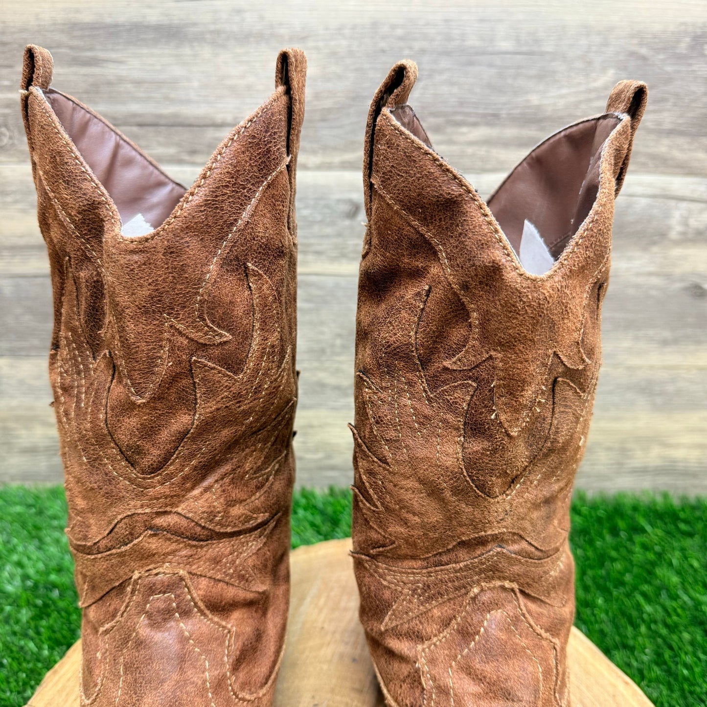 Rampage Women - Size 7M - Brown Faux Cowboy Boots Vikki 328319