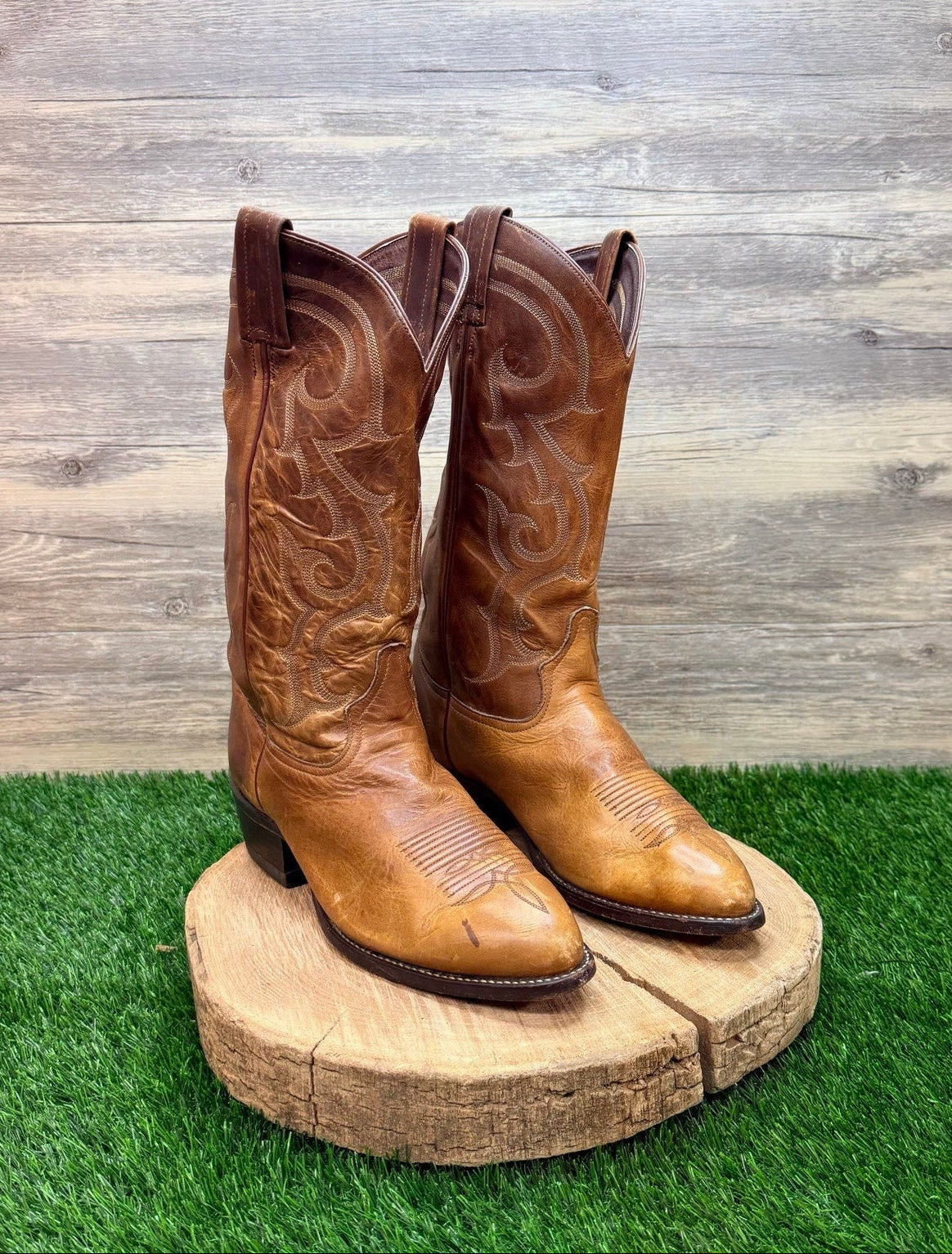 Tony Lama Men - Size 8.5D - Tan Western Cowboy Boots C7830