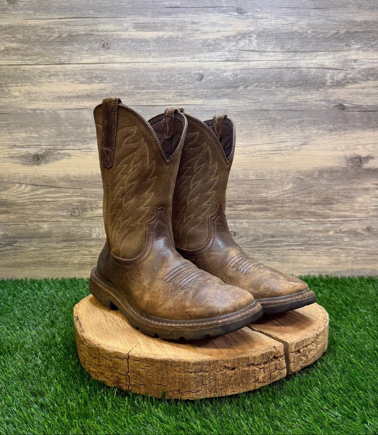 Ariat Work Men - Size 7D - Brown Square Toe Cowboy Boots Style F2892
