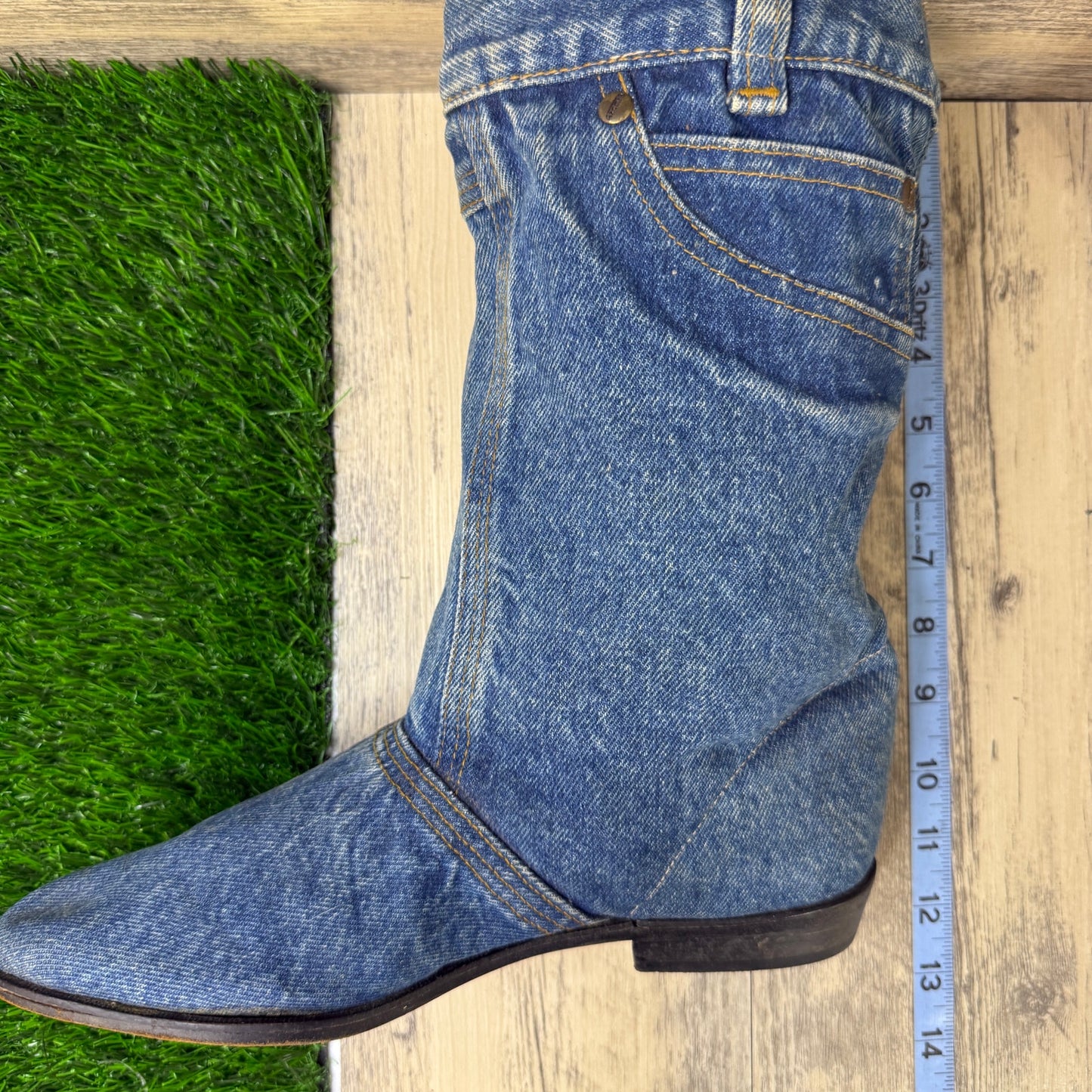 Azamra Women - Size 8M - Vintage 80s Blue Jean Israel Made Boots