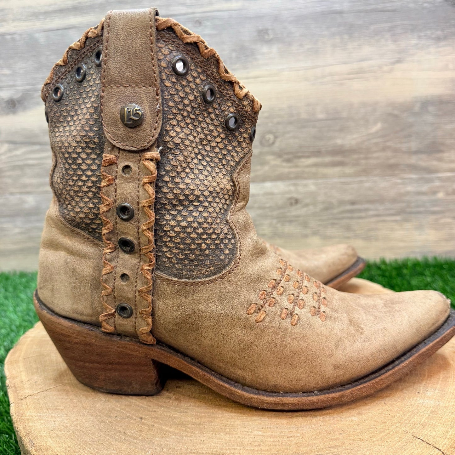 Liberty Black Women - Size 8.5 - Tan Whipstitch Ankle Boots LB711212