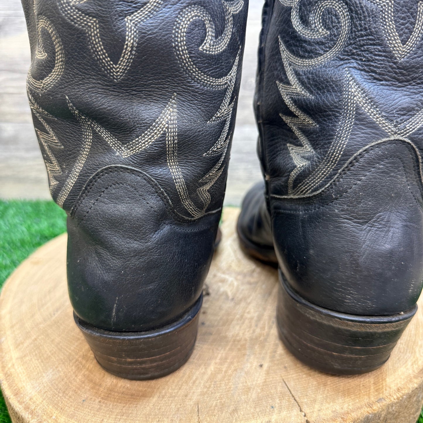 Dan Post Men - Size 10.5D - Vintage Black El Paso Western Cowboy Boots 16791