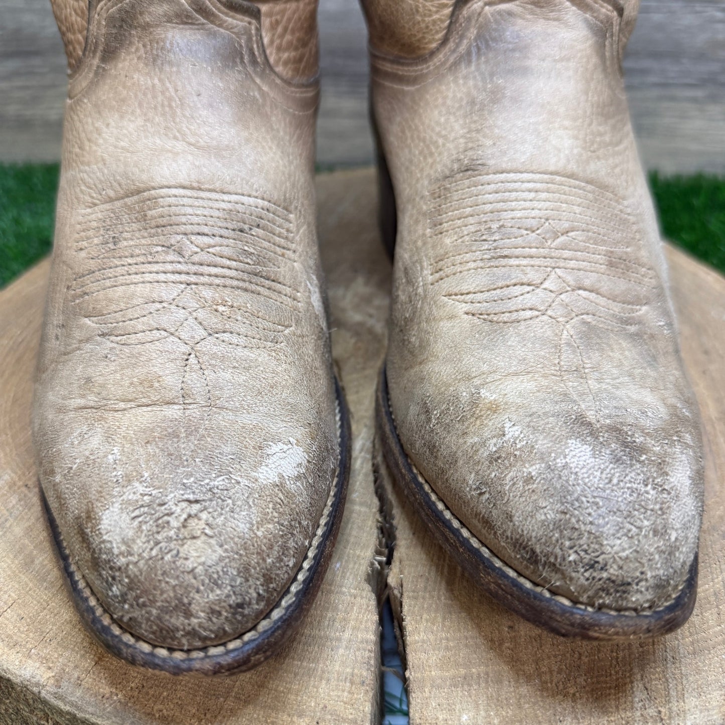 Abilene Men - Size 10.5D - Beige Soft Skin Western Cowboy Boots Style 6600