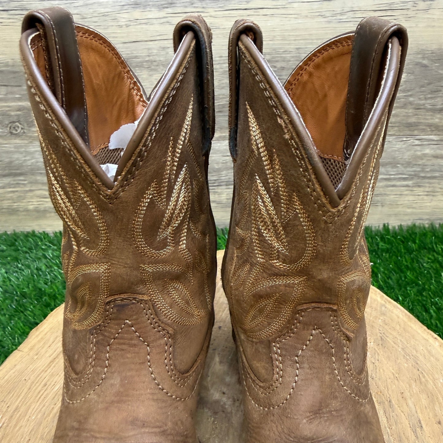Justin Youth - Size 2D - Brown Square Toe Cowboy Boots Style JK7510
