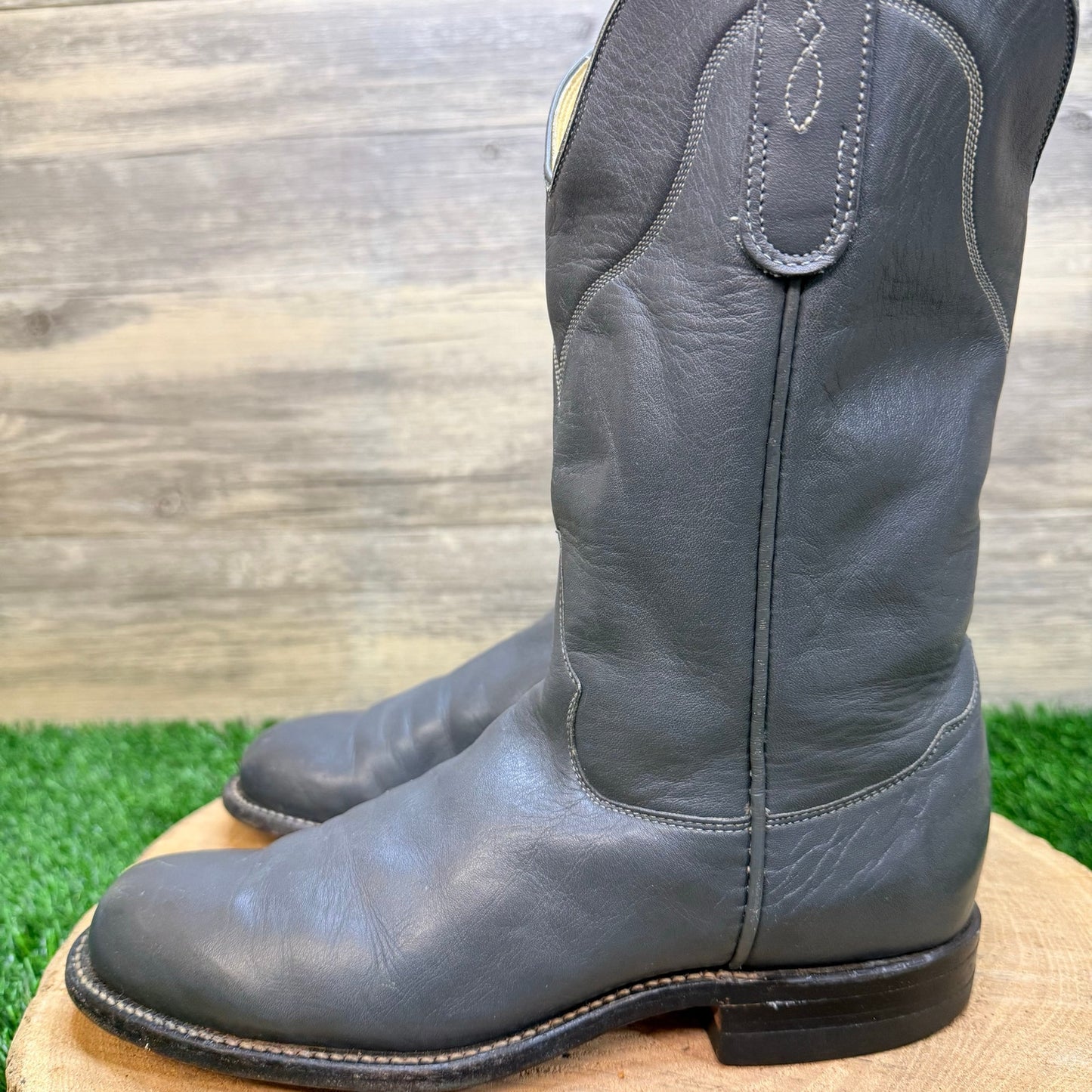 Tony Lama Women - Size 5.5B - Gray George Strait Roper Boots 9507