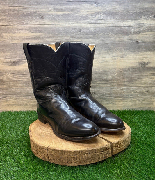 Justin Men - Size 12D - Black Roper Cowboy Boots Style 34863