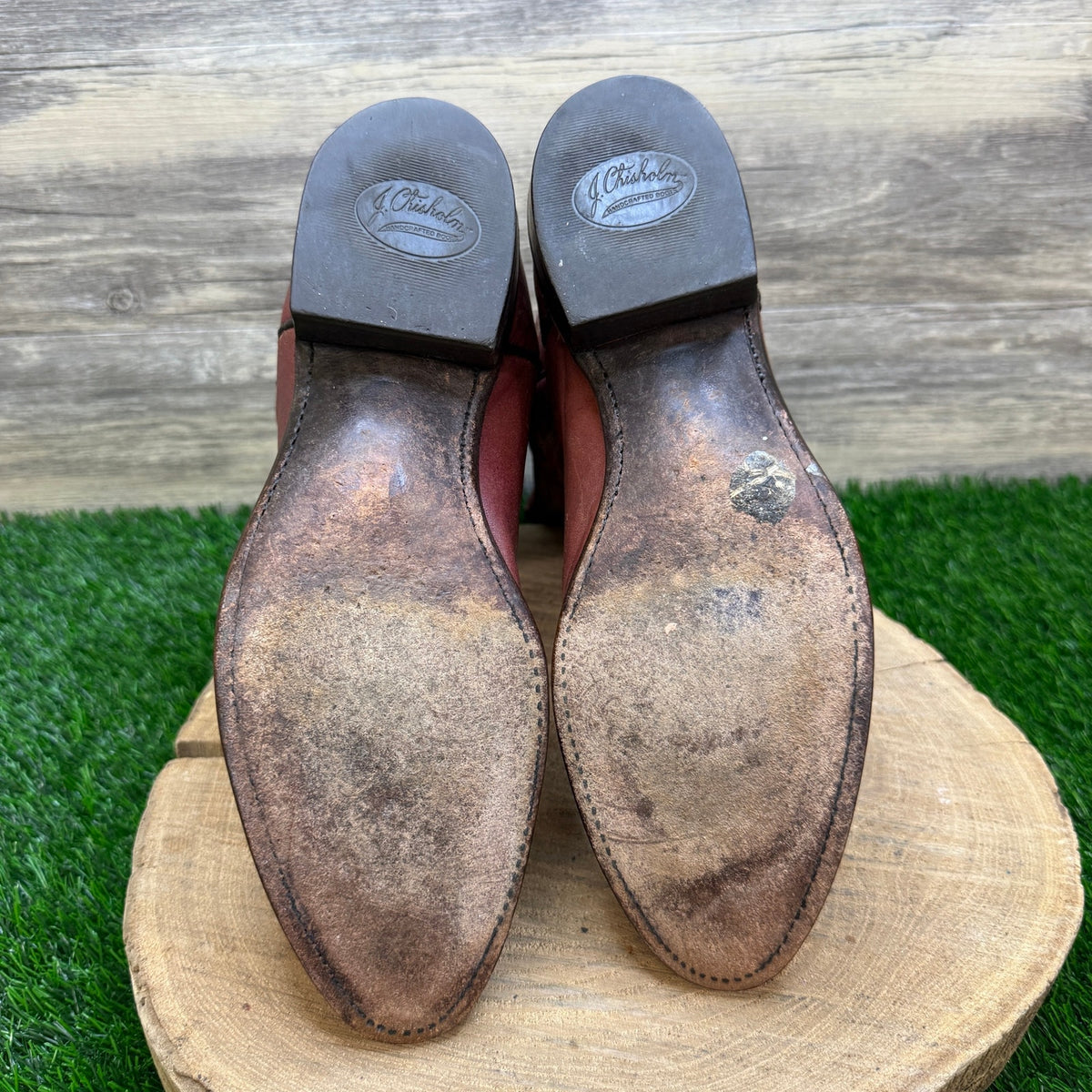J. Chisholm Men - Size 9.5D - Vintage Copper Western Cowboy Boots Style 96057