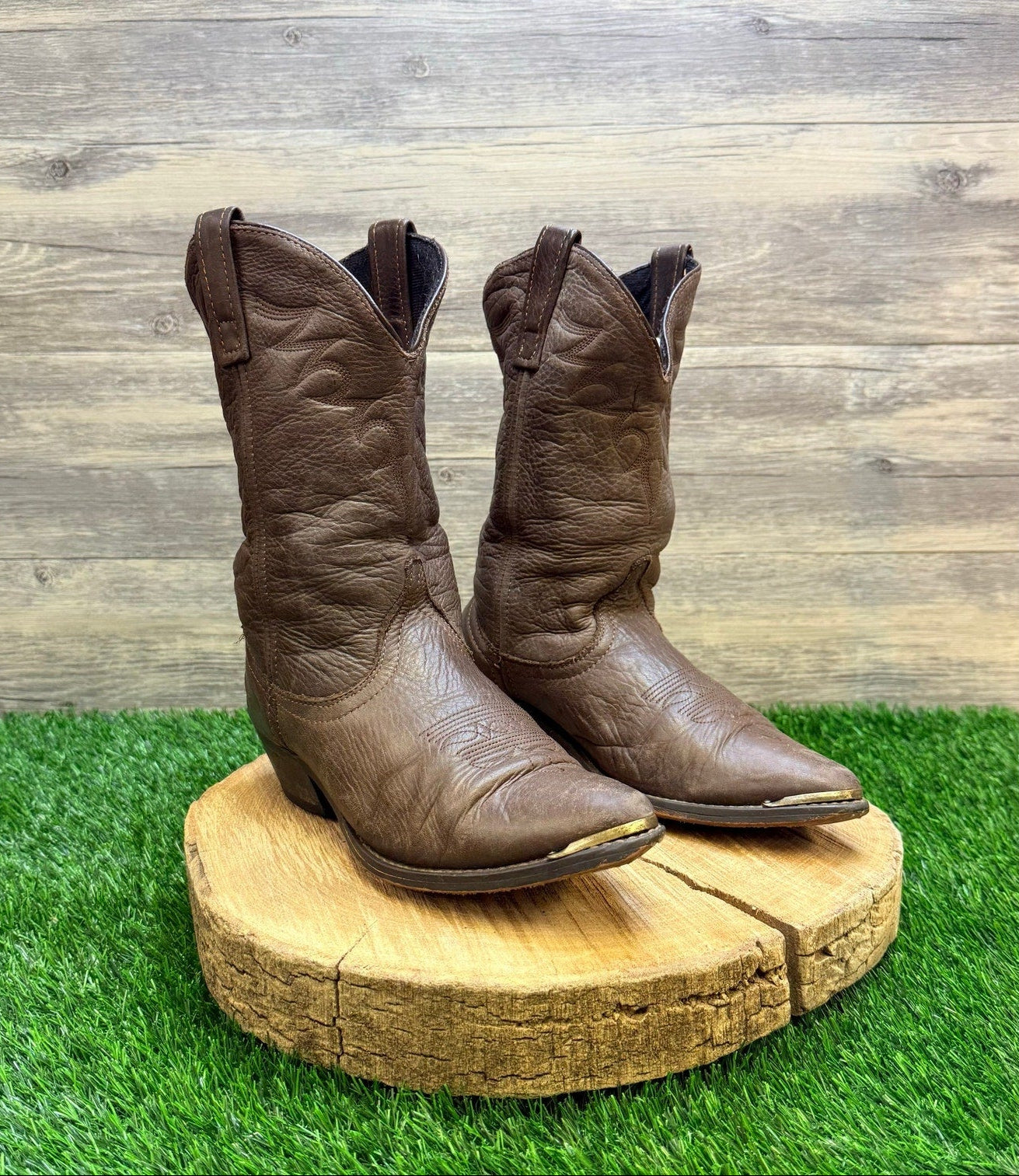 Masterson Women - Size 8M - Brown Soft Leather Toe Plate Cowboy Boots RB888