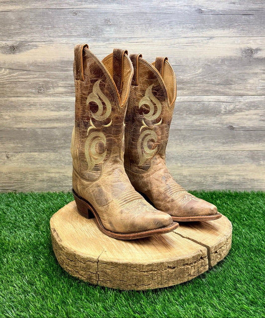 Justin Women - Size 6.5B - Distressed Brown Bent Rail Cowboy Boots BRL103