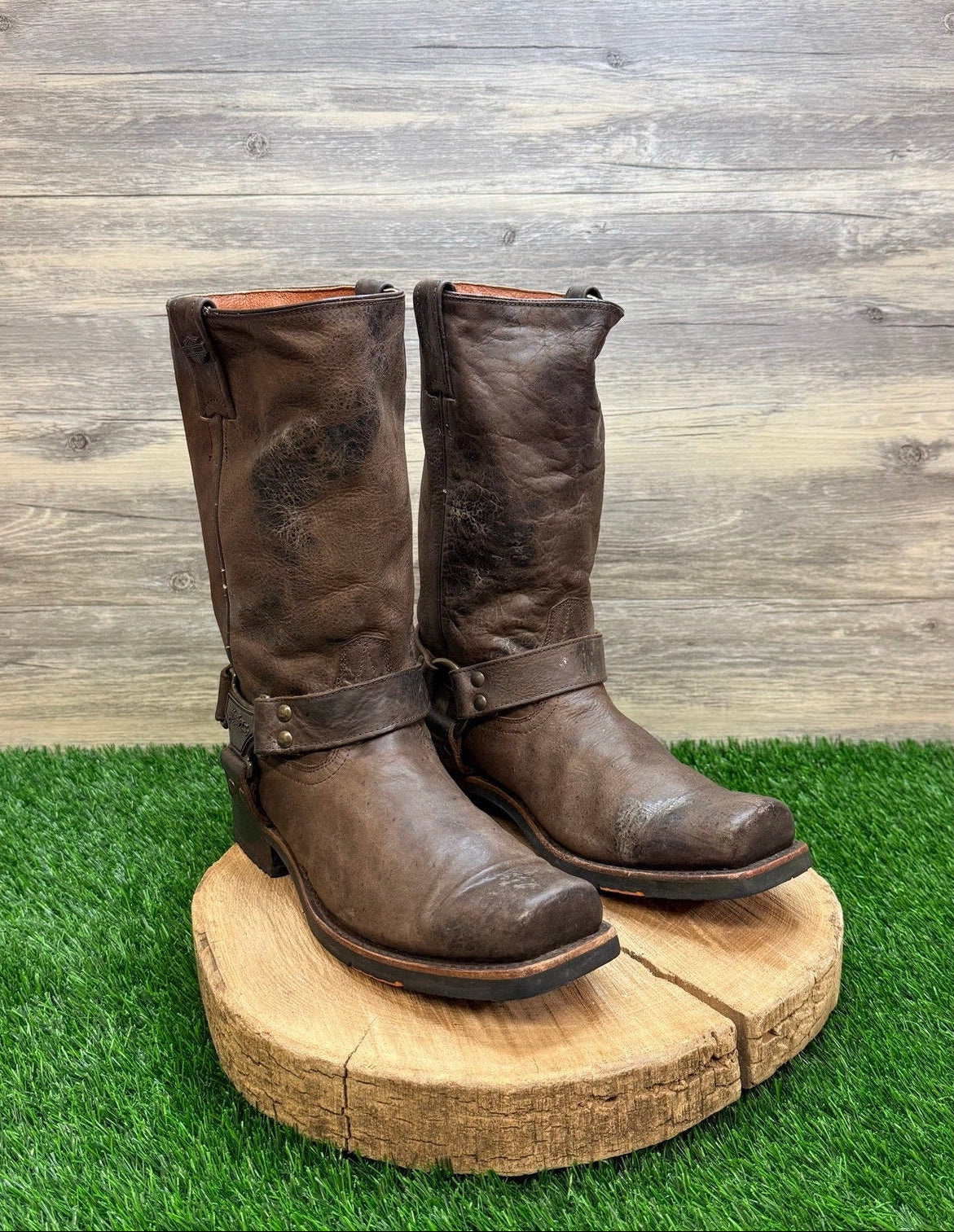 Harley Davidson Men - Size 9.5M - Brown Harness Moto Boots D93220