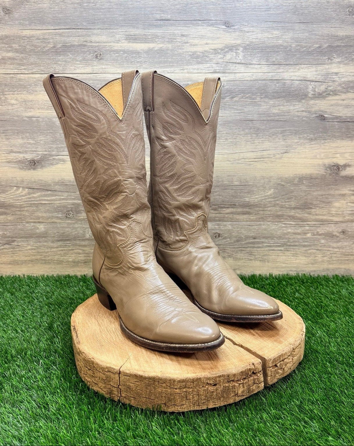 Justin Men - Size 10D - Vintage Taupe Western Cowboy Boots J306357