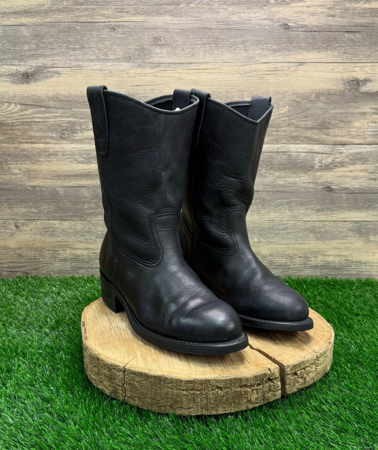 Brahma Men - Size 9.5M - Black Pull On Cowboy Boots Style 531136