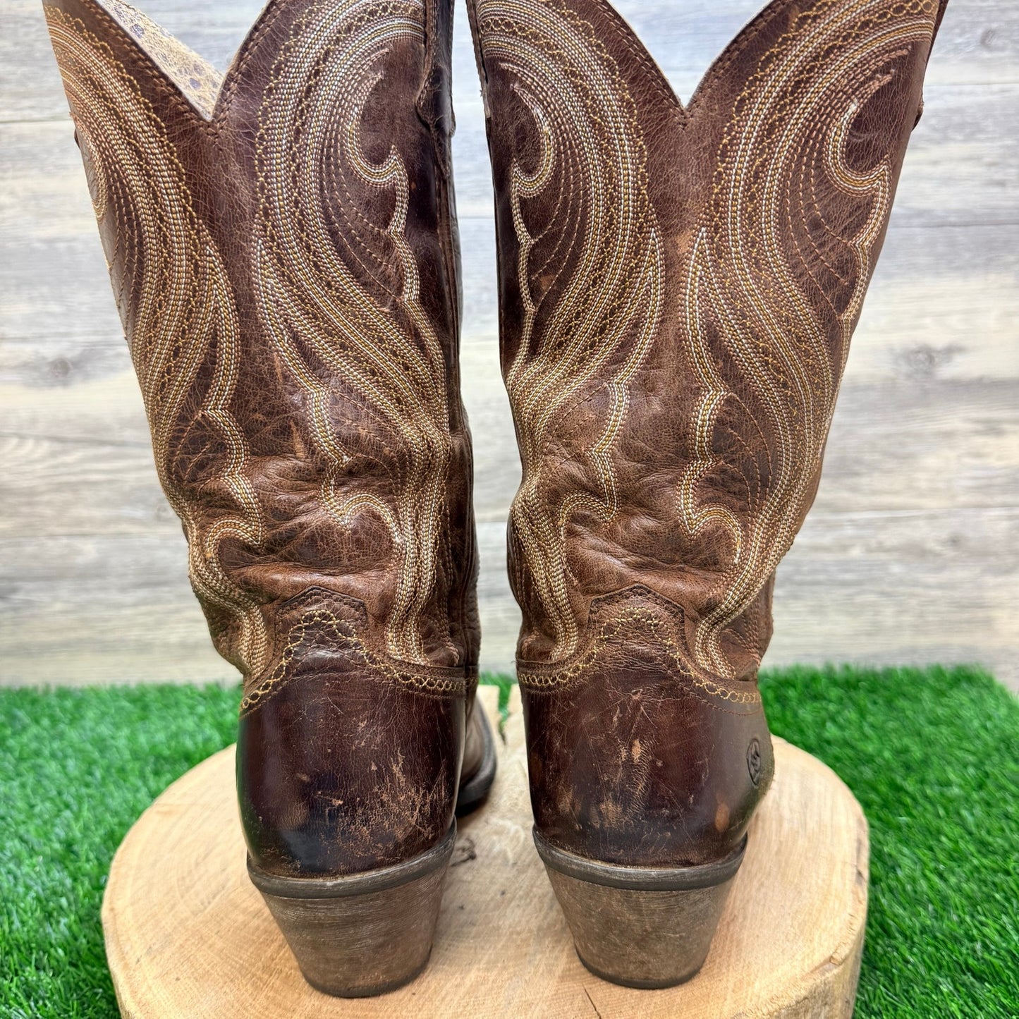 Ariat Women - 11B - Brown Lively Sassy Square Toe Cowboy Boots 10016357