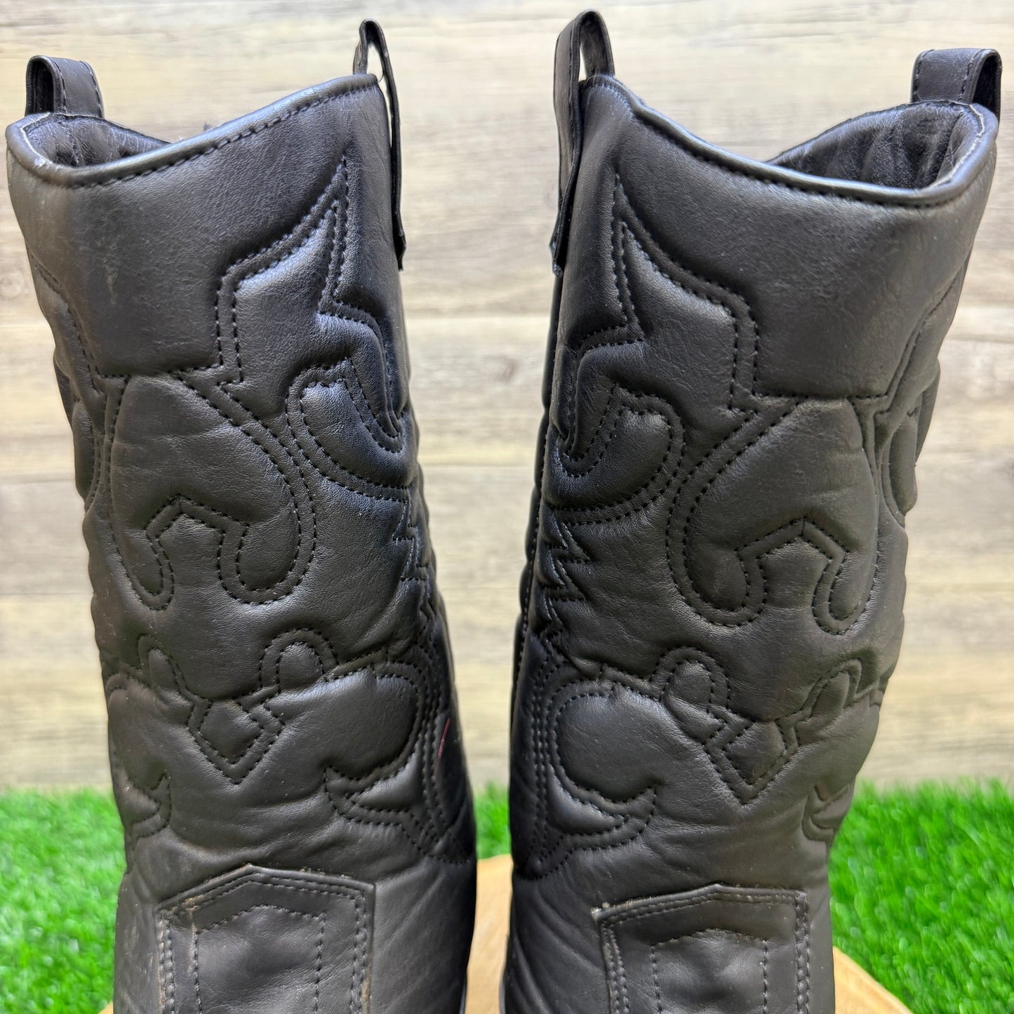 Chase Chloe Women - Size 7 - Black Soft Faux Leather Boots Style Charles-1