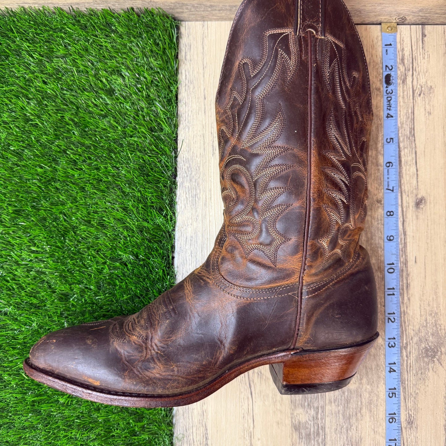 Boulet Men - Size 10.5E - Chocolate Western Cowboy Boots Style 6010