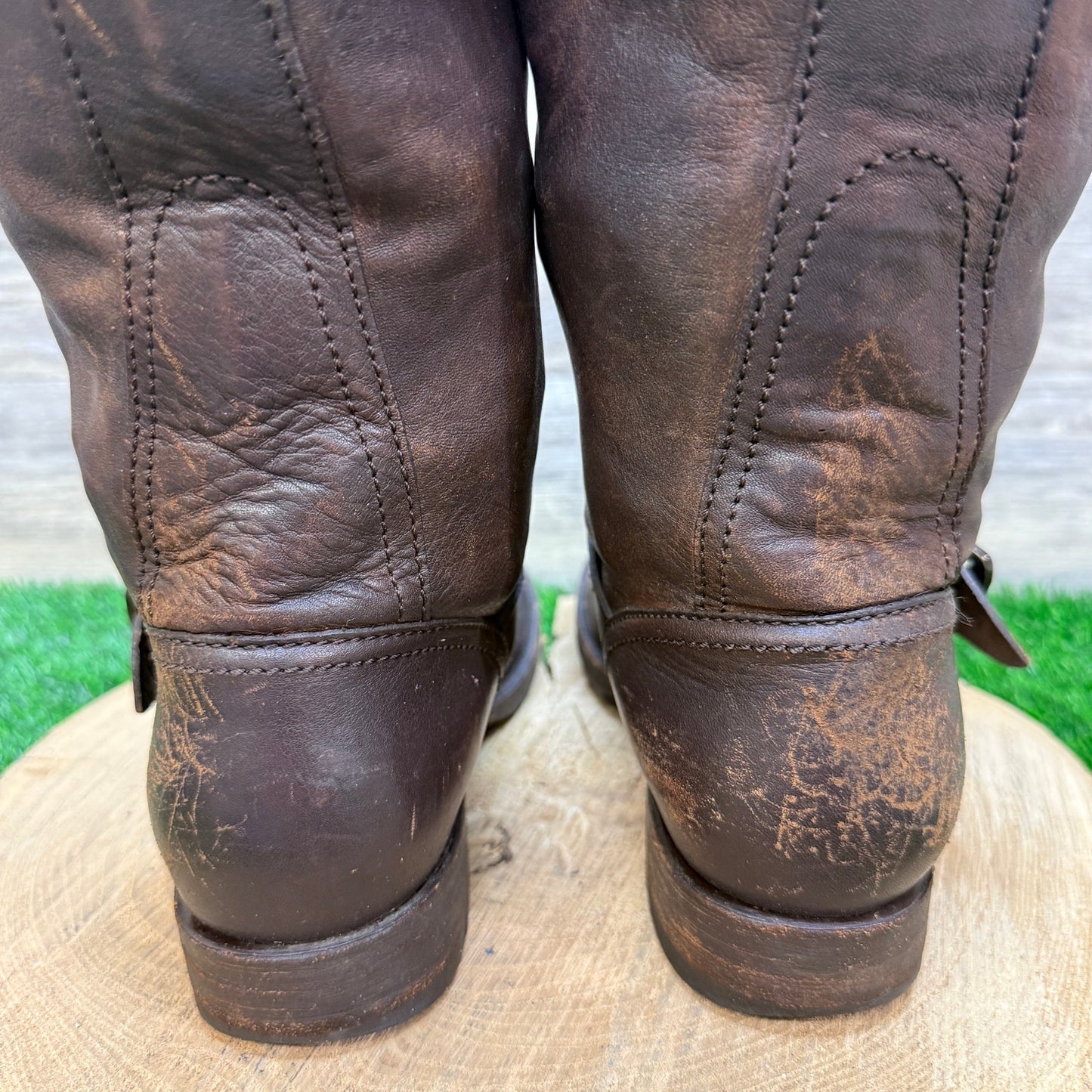 Frye Women Size 9B - Chocolate Brown Veronic Harness Moto Boots Style 77609
