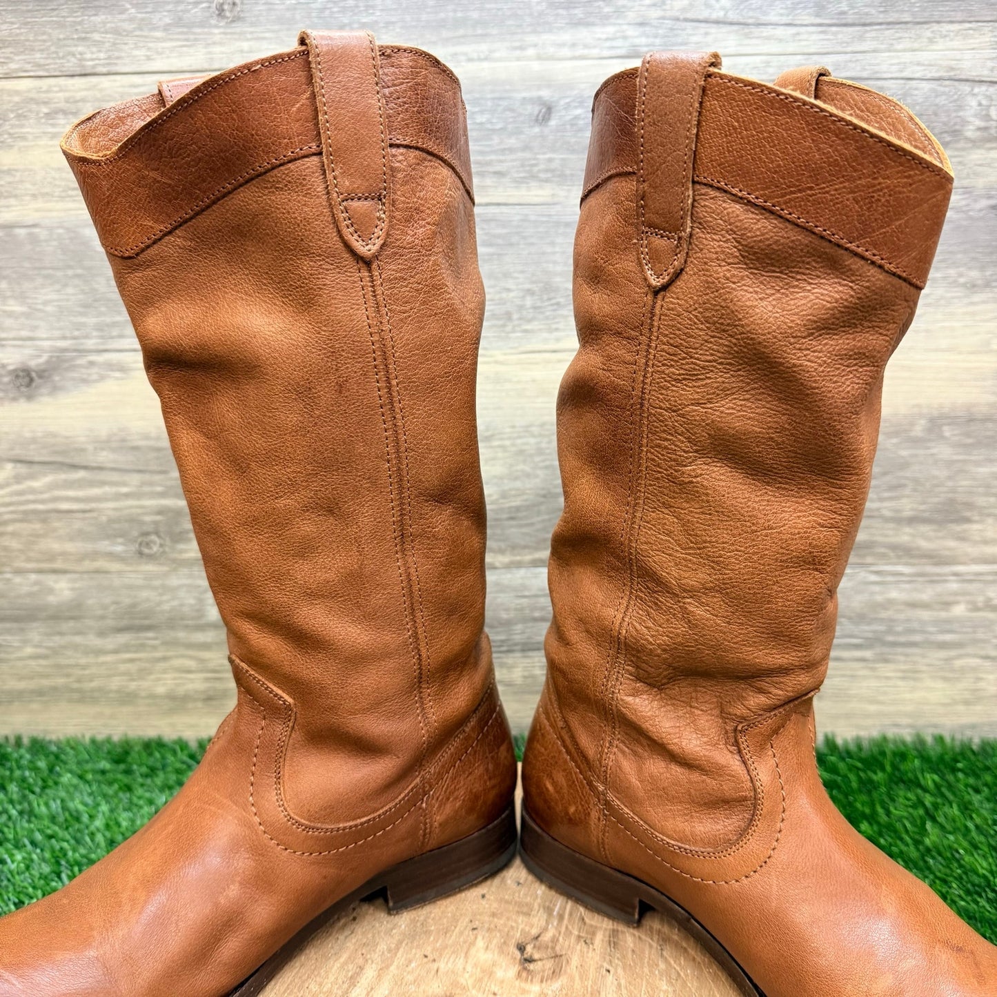Frye Women - Size 7.5B - Cognac Melissa Pull On Cowboy Boots 3475456